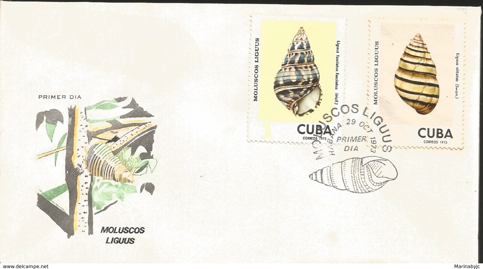 U) 1973 CARIBE,MOLUSCOS LIGUUS, CHARACOLES, FLOWERS,FDC - Cartas & Documentos