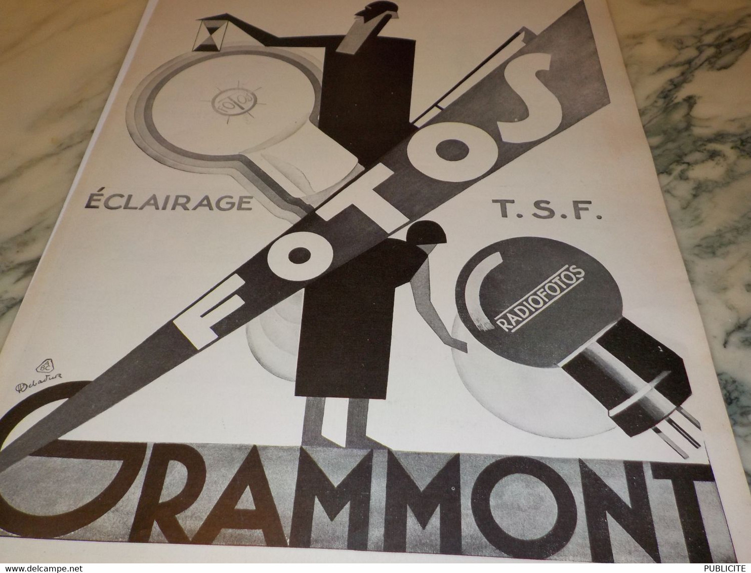 ANCIENNE PUBLICITE ECLAIRAGE TSF GRAMMONT 1927 - Autres & Non Classés