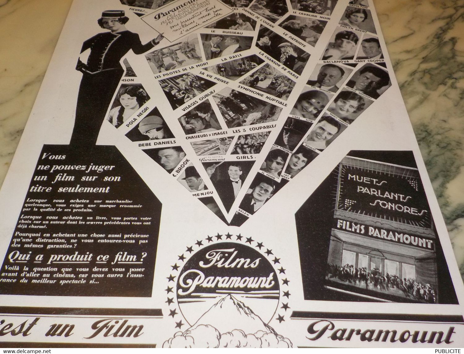 ANCIENNE PUBLICITE C EST UN  FILM PARAMOUNT  1929 - Werbung