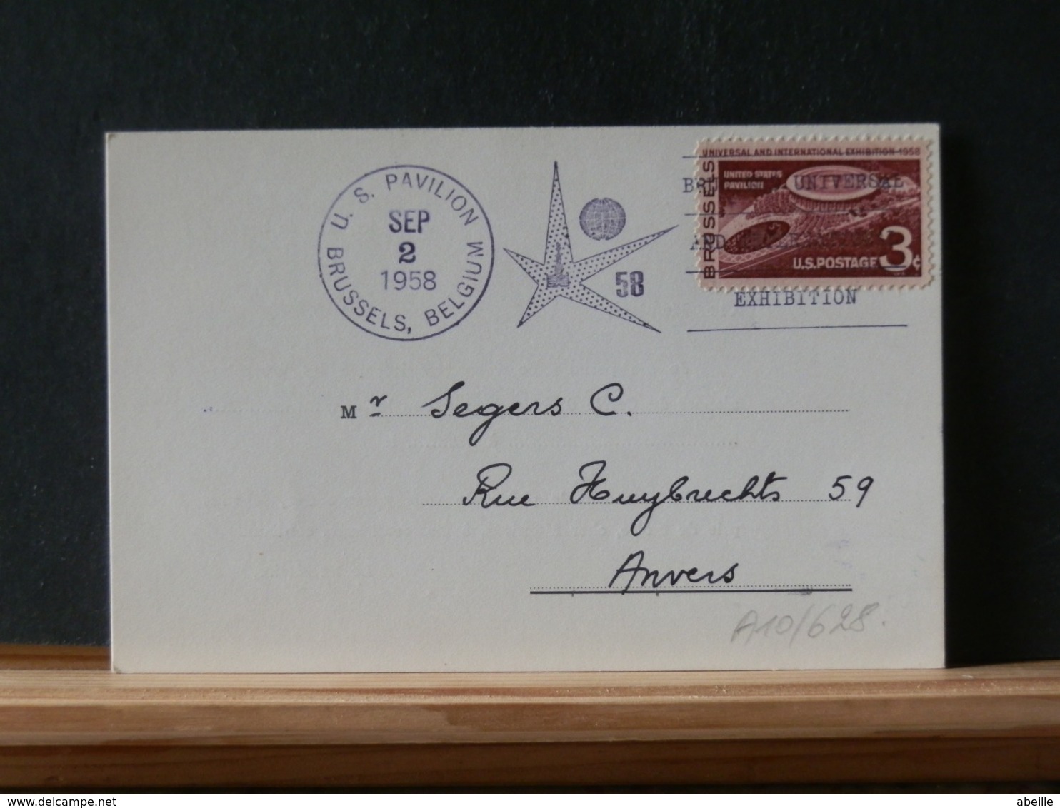 A10/628  CP  USA  OBL. - 1958 – Brussels (Belgium)