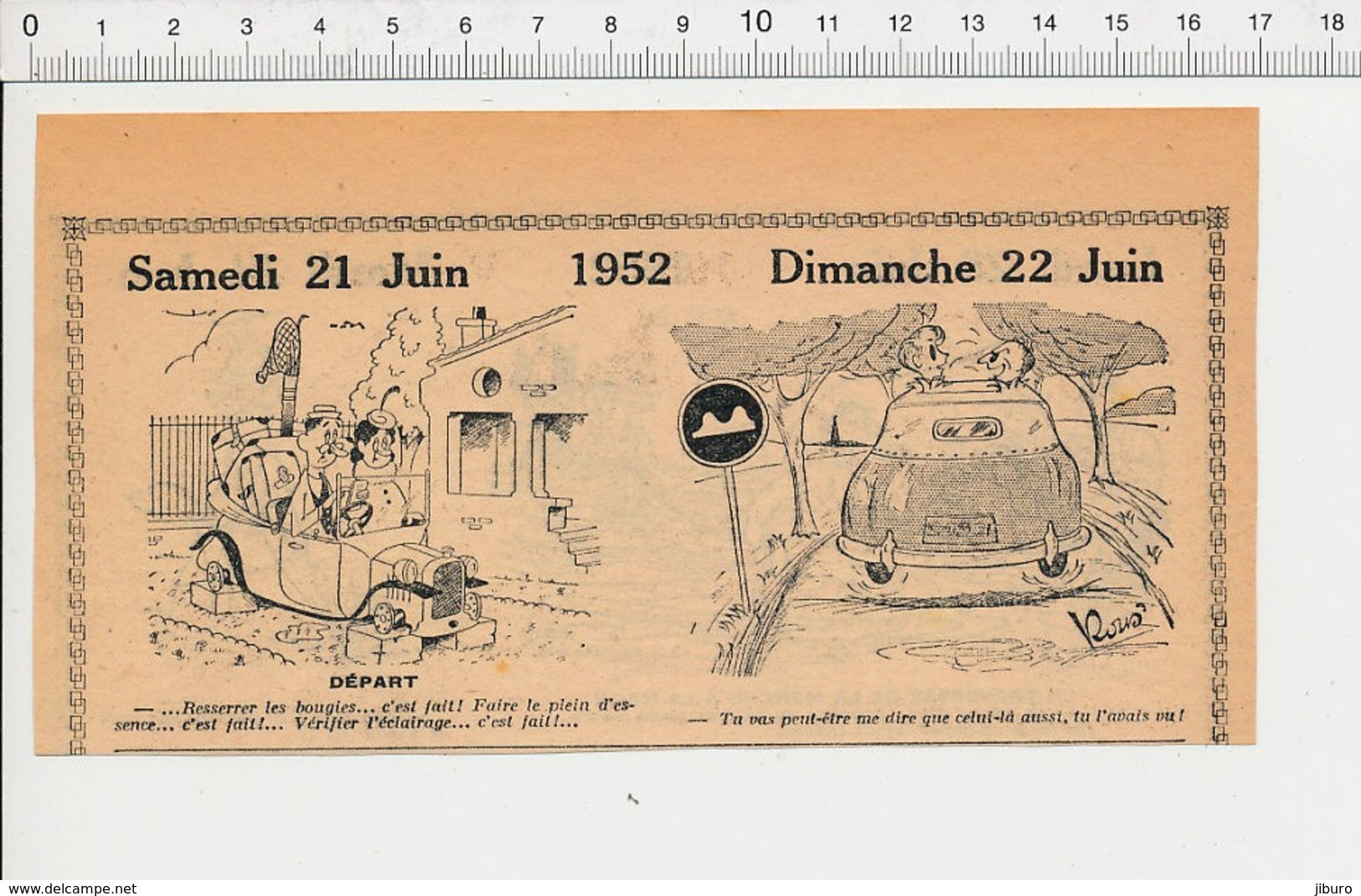 2 Scans Humour Circulation Routière Départ En Vacances Panneau Routier Traversée De La Manche à La Nage Cordée 226ZT - Non Classés