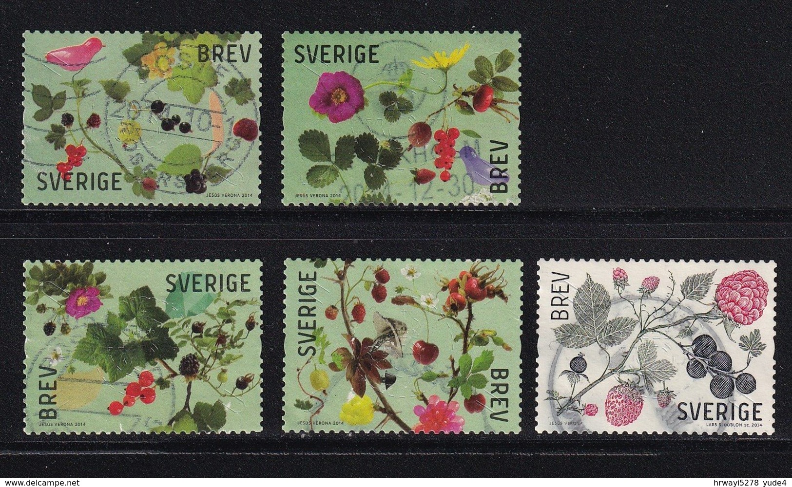 Sweden 2014, Flowers, Complete Set, Vfu. Cv 9 Euro - Gebraucht