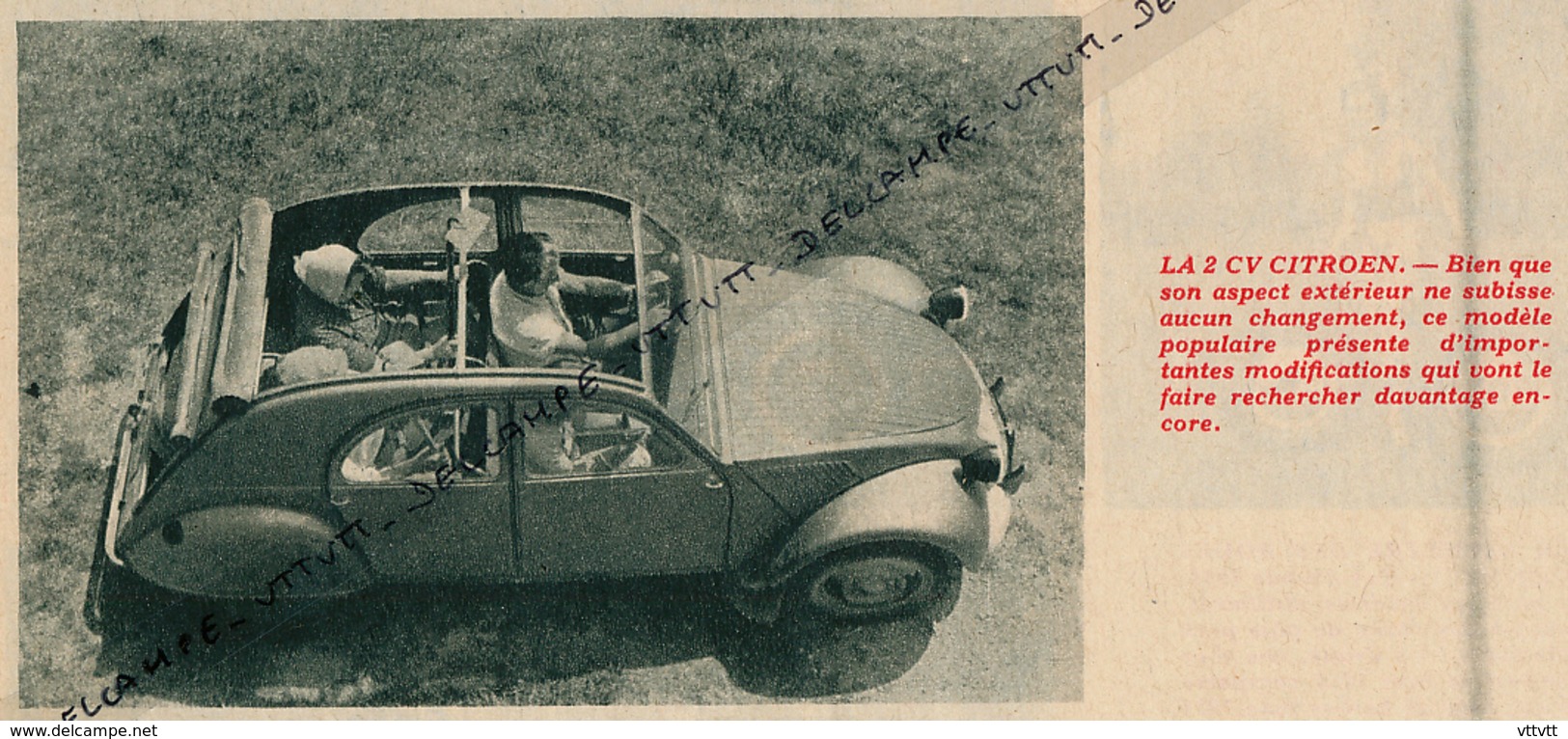 Photo (1954) : AUTOMOBILE, La 2CV Citroën, Modèle Présenté Au Salon De Paris - Non Classés