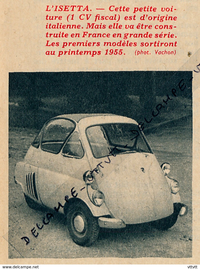 Photo (1954) : AUTOMOBILE, L'Isetta, Modèle Présenté Au Salon De Paris - Autres & Non Classés