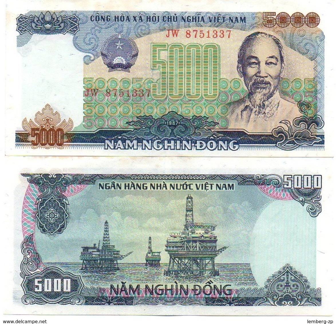 Vietnam Viet Nam - 5000 Dong 1987 XF- Lemberg-Zp - Vietnam