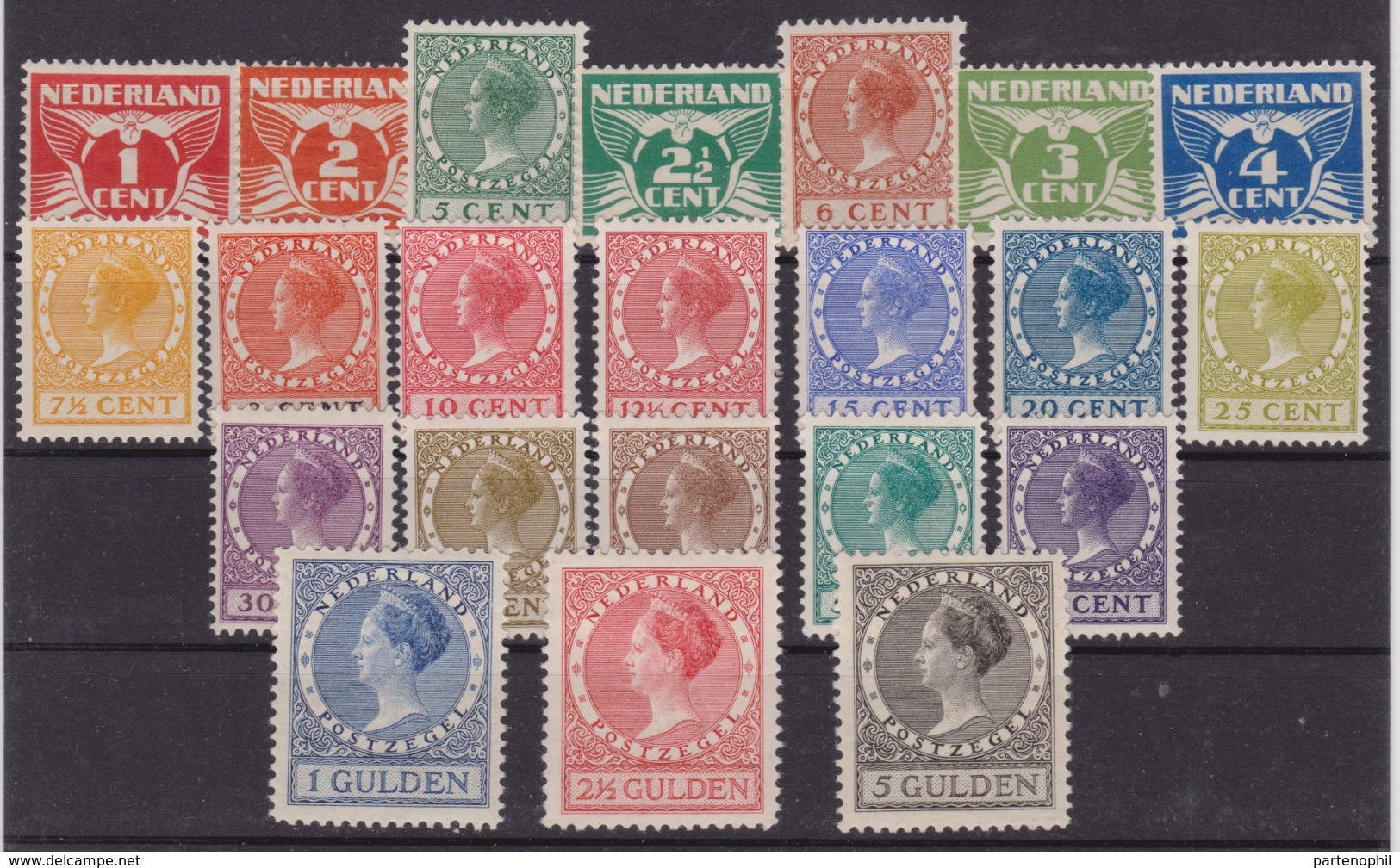 Olanda 523 *  1924-7 - Cifra O Regina Guglielmina N. 133/53. Cat. € 490,00. SPL - Nuovi