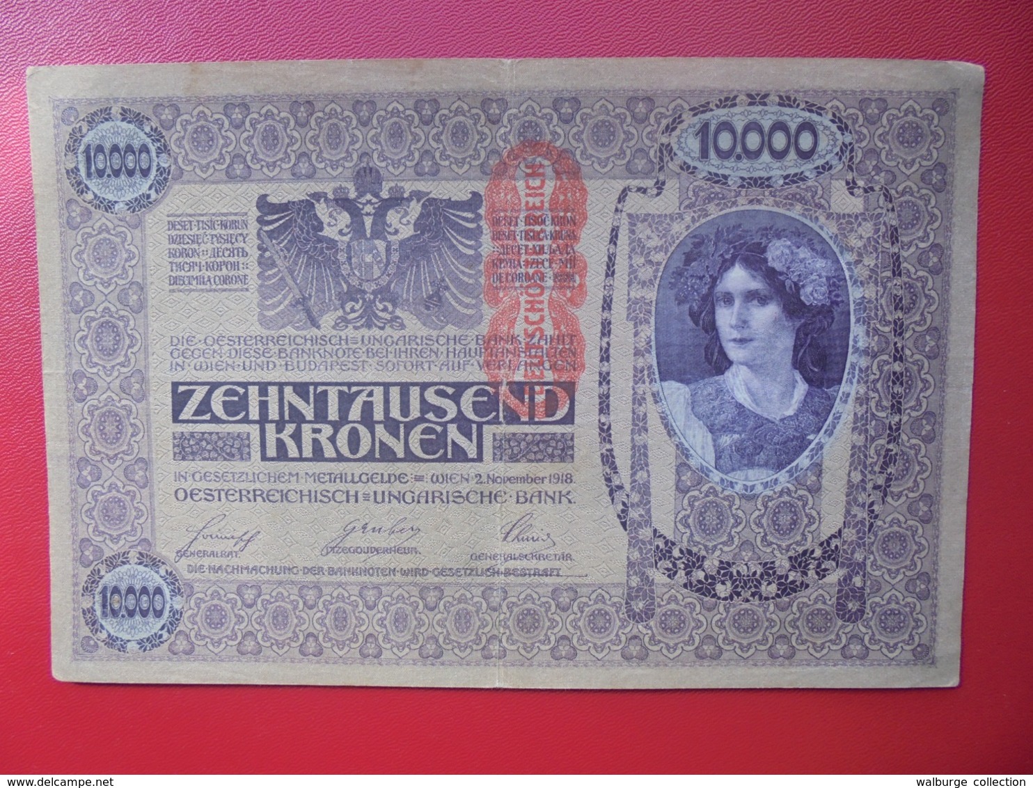AUTRICHE :10.000 KRONEN 1918 CIRCULER (B.4) - Austria