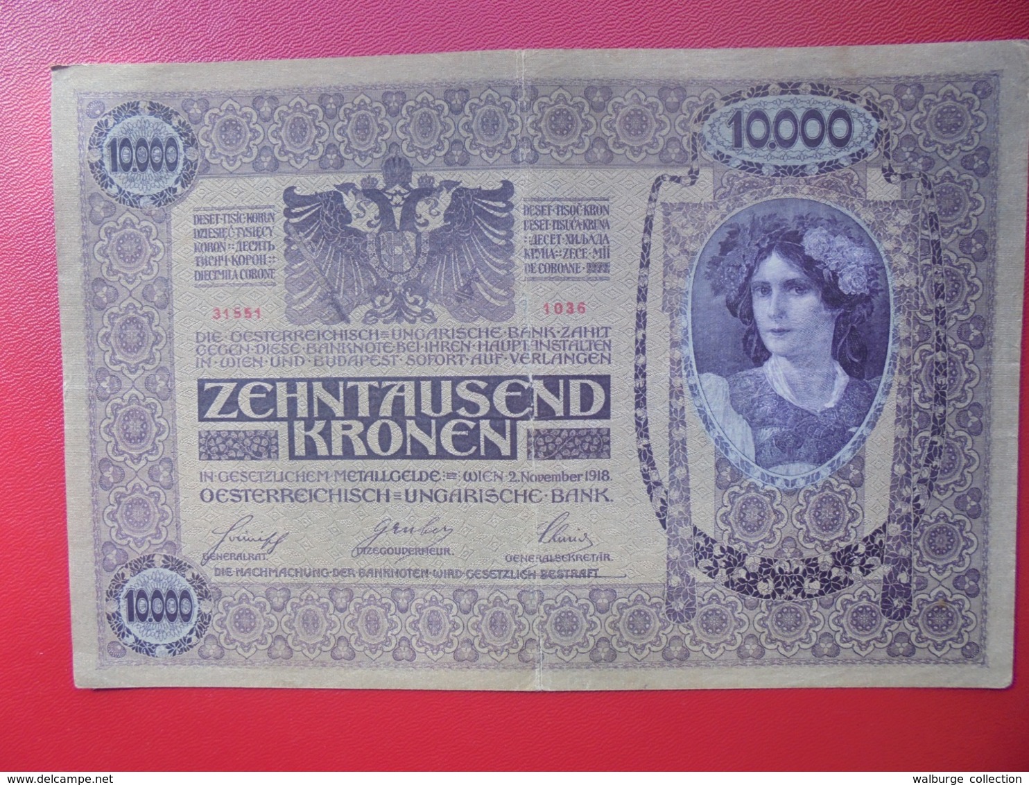 AUTRICHE :10.000 KRONEN 1918 CIRCULER (B.4) - Austria