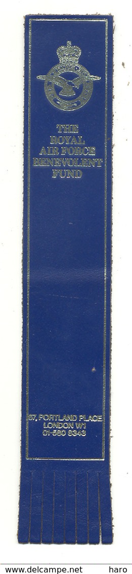 Marque-pages Publicitaire " The Royal Air Force Benevolent Fund " RAF - Matière : Cuir  (b260 / 2) - Bookmarks