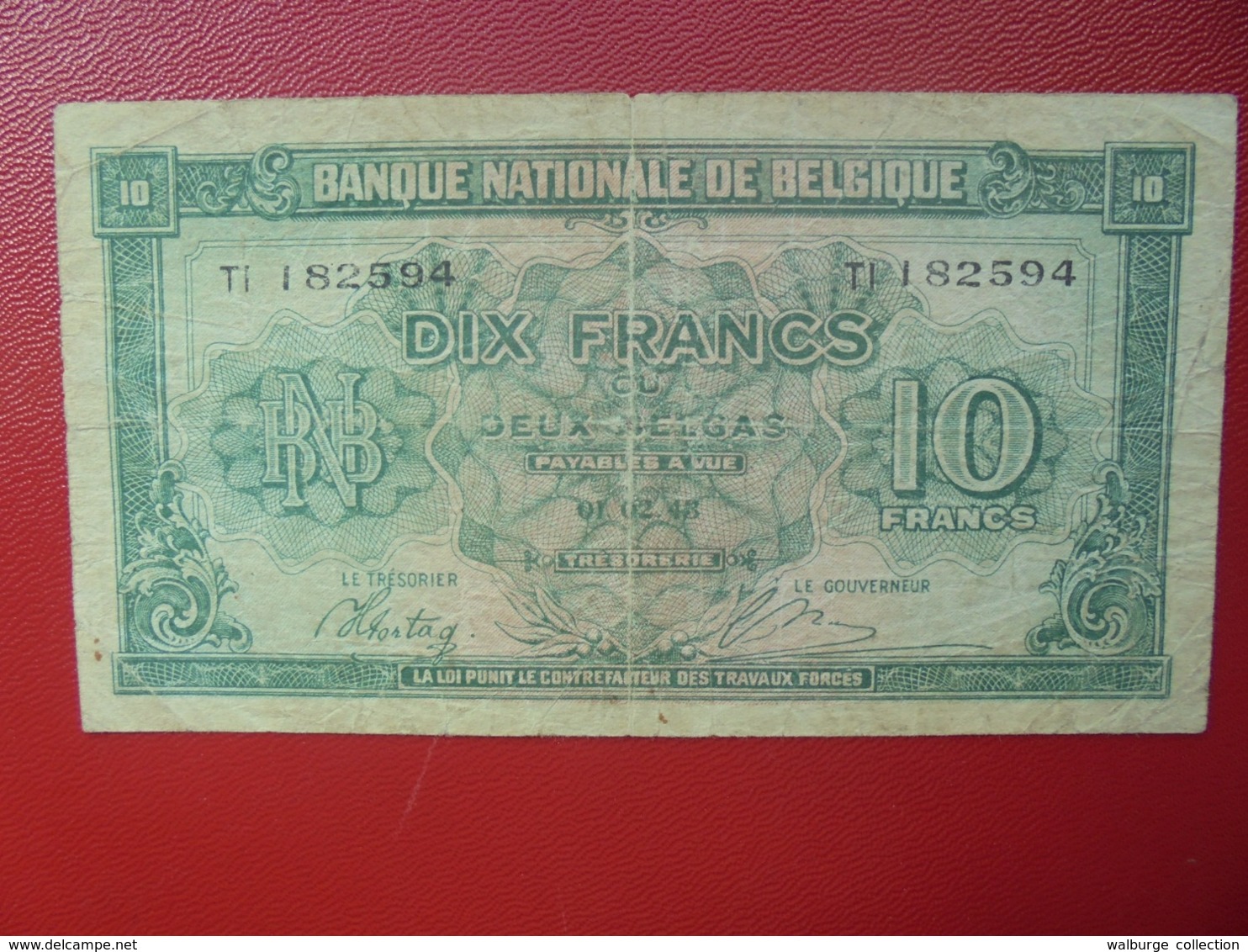 BELGIQUE 10 FRANCS 1943 CIRCULER (B.4) - 10 Francos-2 Belgas