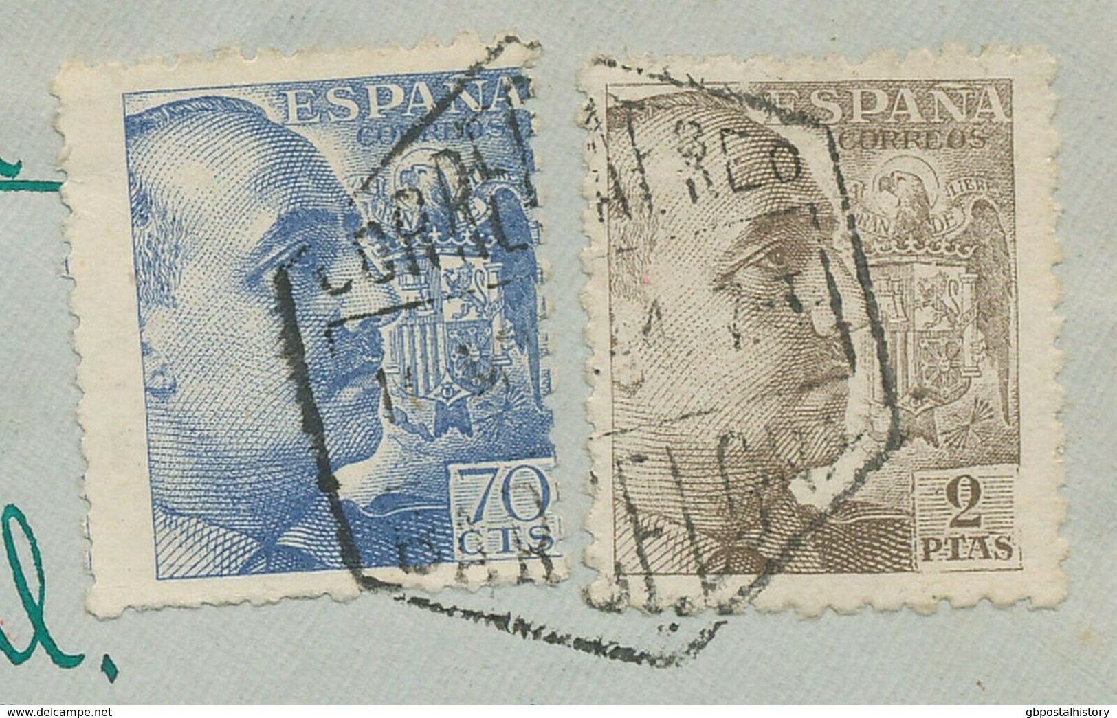 SPANIEN 1944 General Franco 70 C U. 2 Pta ABART!! M. Cid 5 C Mif Kab.-Lupo-Bf - Plaatfouten & Curiosa