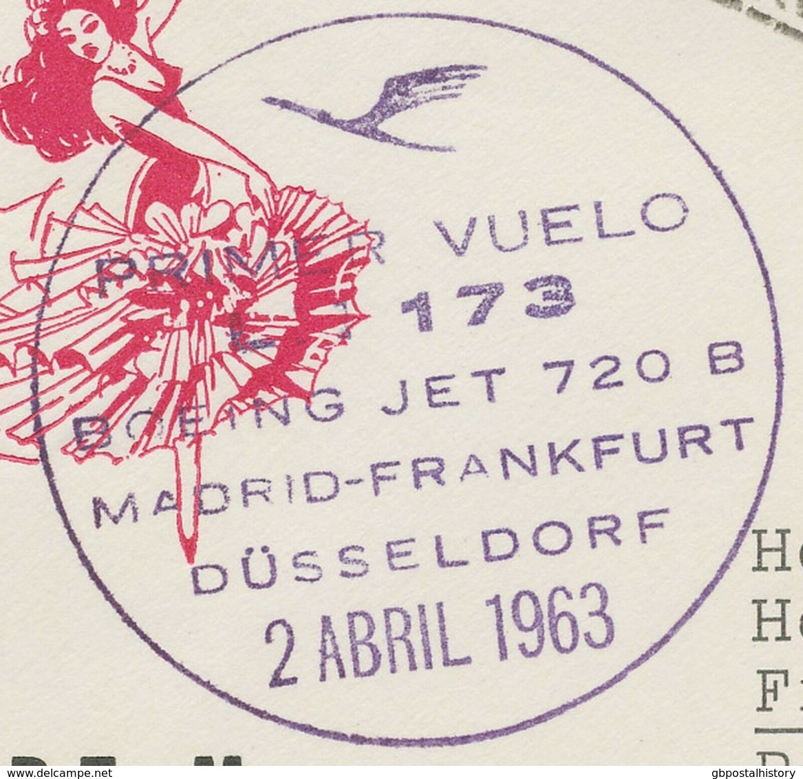 SPANIEN 3 Erstflüge m Dt.Lufthansa 1963 von BARCELONA u 1963/76 von MADRID n BRD