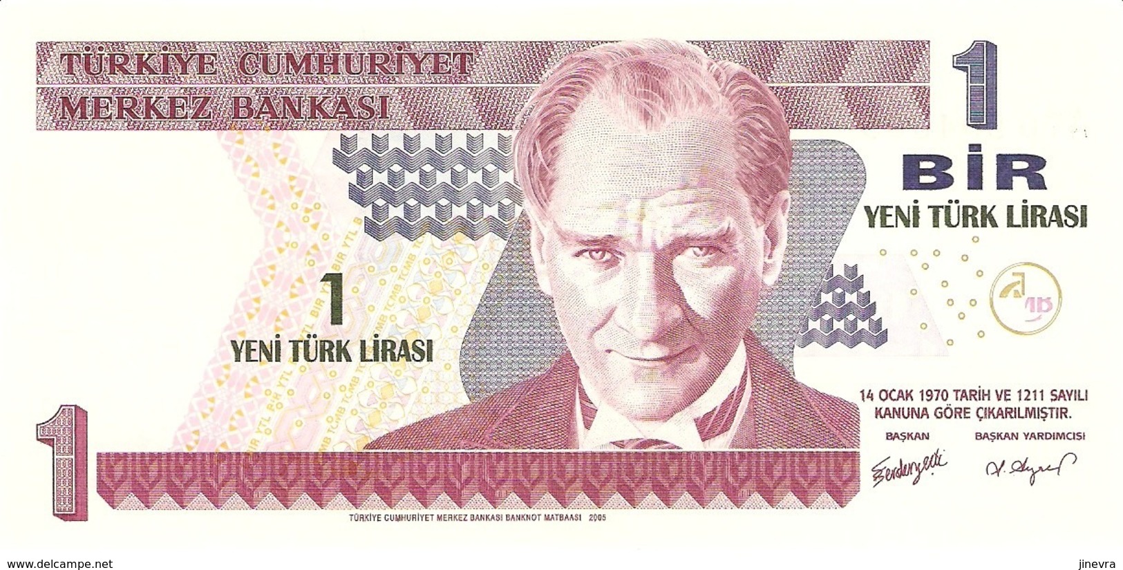 TURKEY 1 LIRA 2005 PICK 216 UNC - Turkey