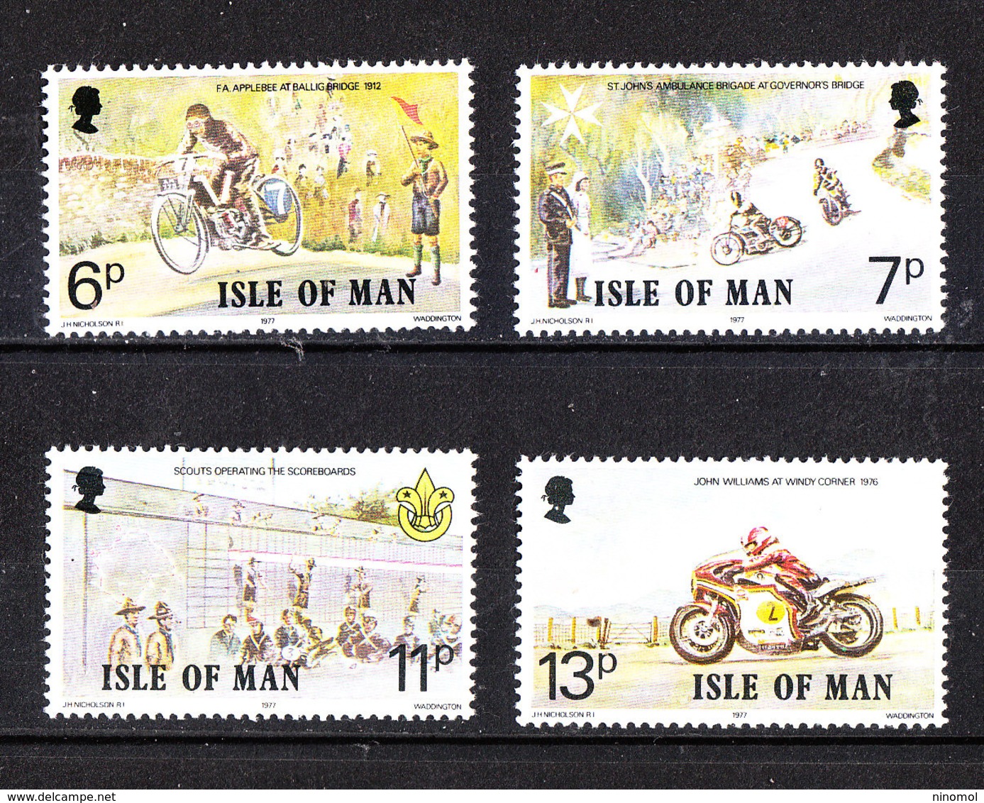 Man - 1977. Motociclismo. Motorcycling.Tourist Trophy: Historry. Complete MNH Series - Motorbikes