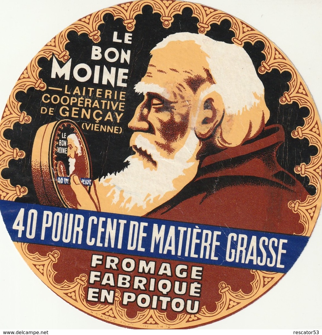 Rare étiquette De Fromage  Camembert Le Bon Moine - Fromage