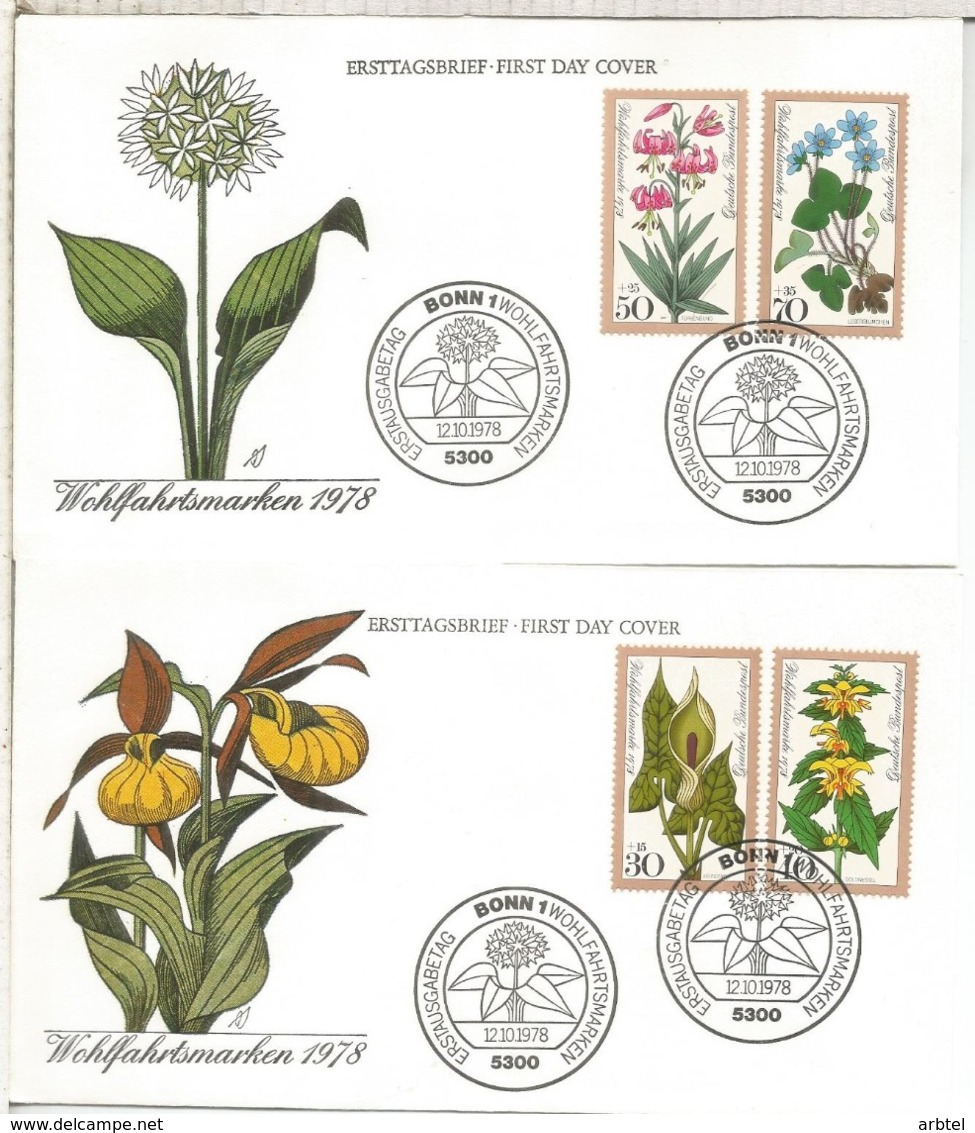 ALEMANIA FDC BONN 1978 FLORES FLOWER - Otros & Sin Clasificación