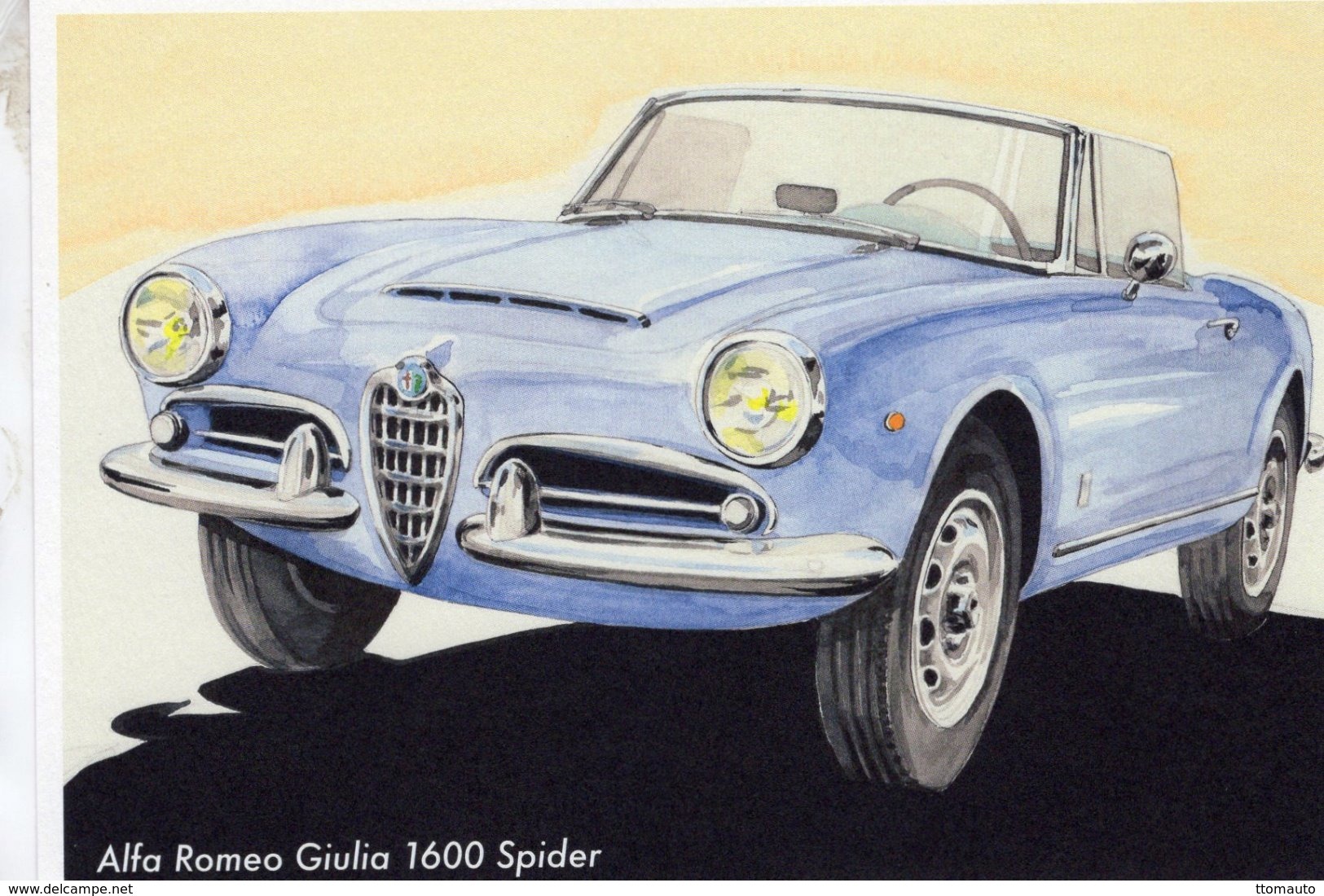 Alfa Romeo Giulia 1600 Spider  -  Art Card By Gérard Crevon De Blainville  -  CPM - PKW