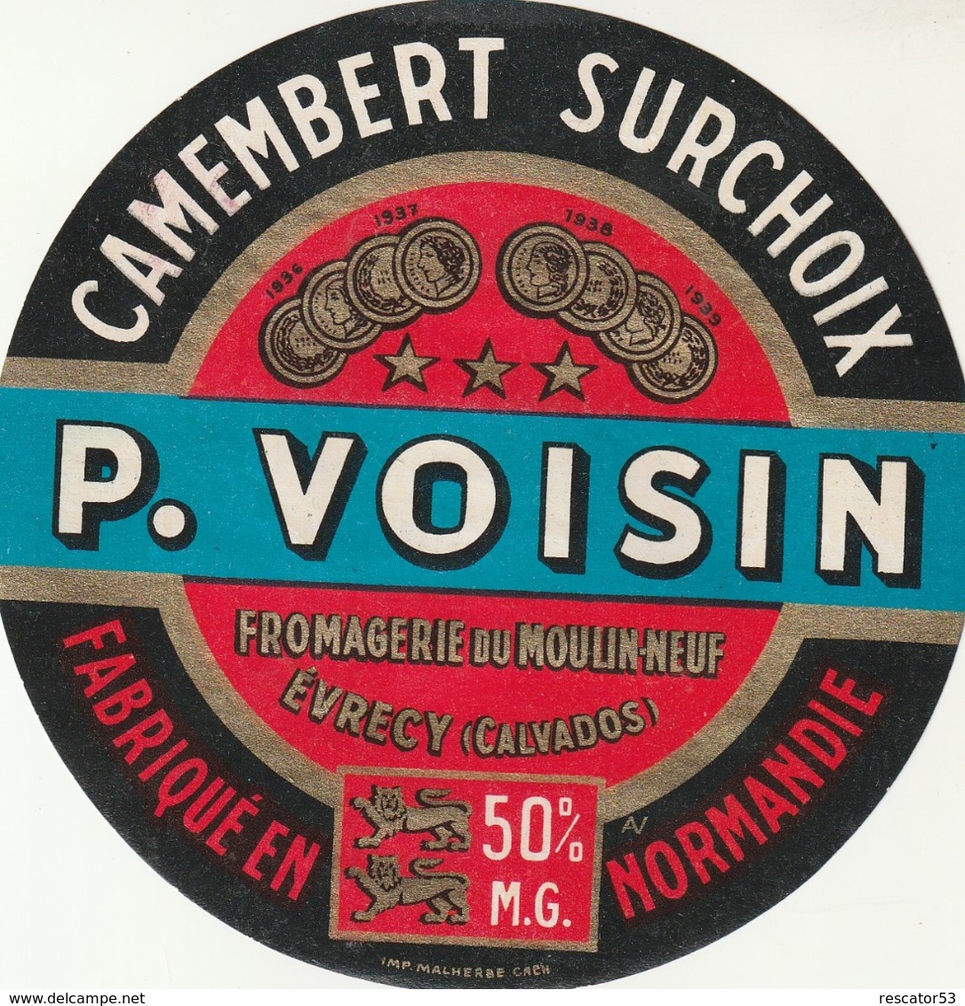 Rare étiquette De Fromage  Camembert Surchoix Voisin - Fromage