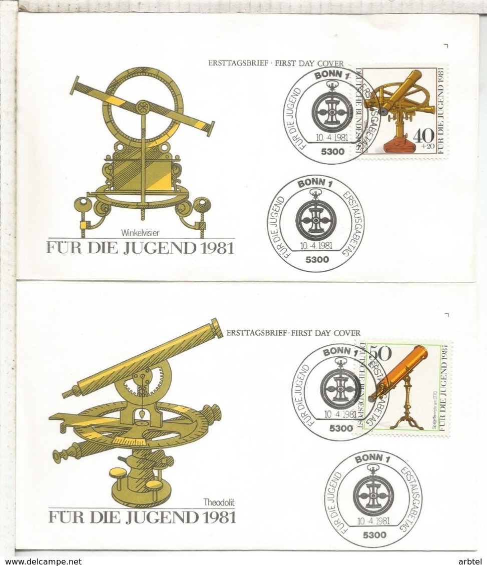 ALEMANIA FDC BONN 1981 ASTRONOMIA TELESCOPIO CIENCIA SCIENCE ASTRONOMY - Astronomùia