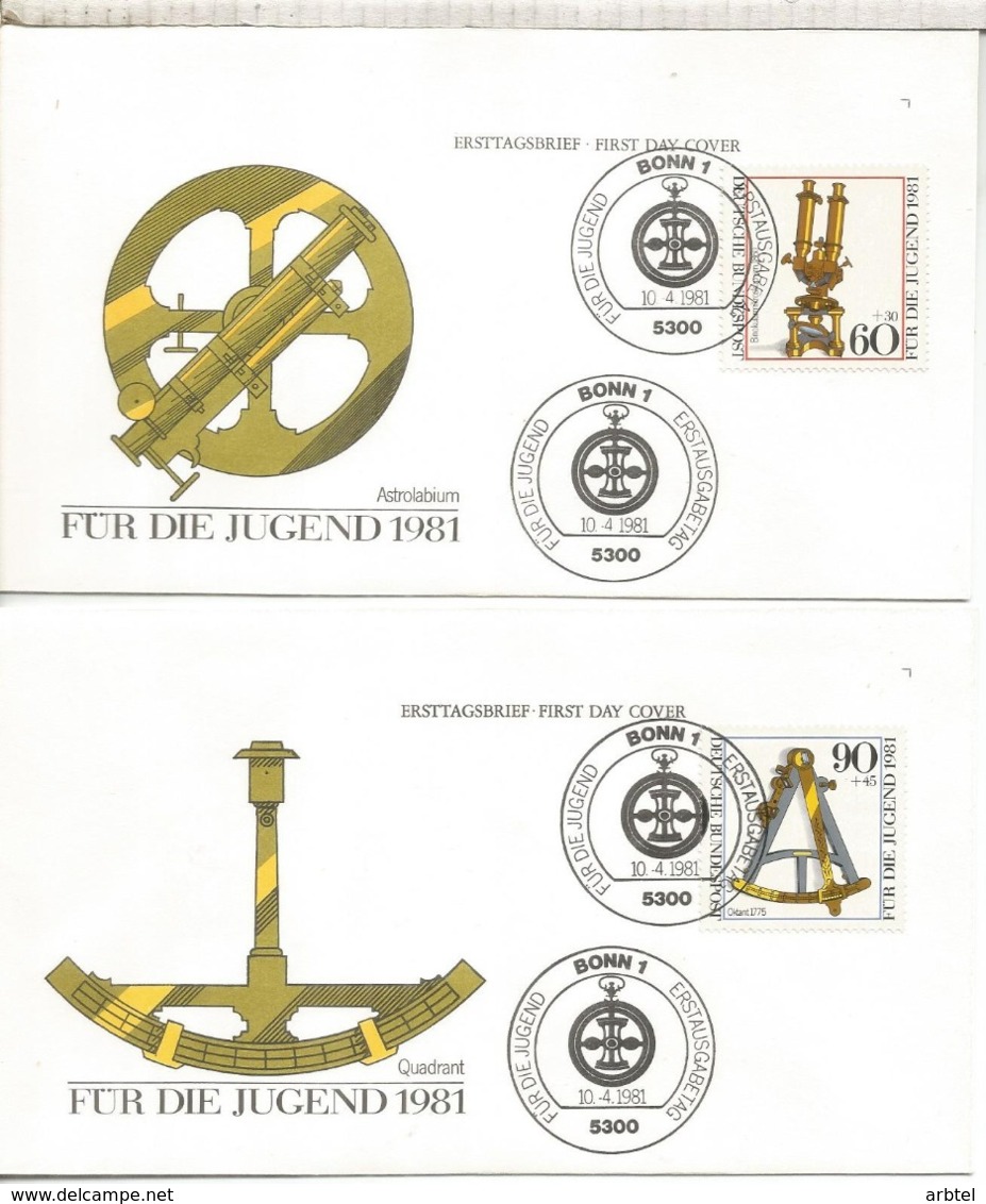 ALEMANIA FDC BONN 1981 ASTRONOMIA TELESCOPIO CIENCIA SCIENCE ASTRONOMY - Astronomùia