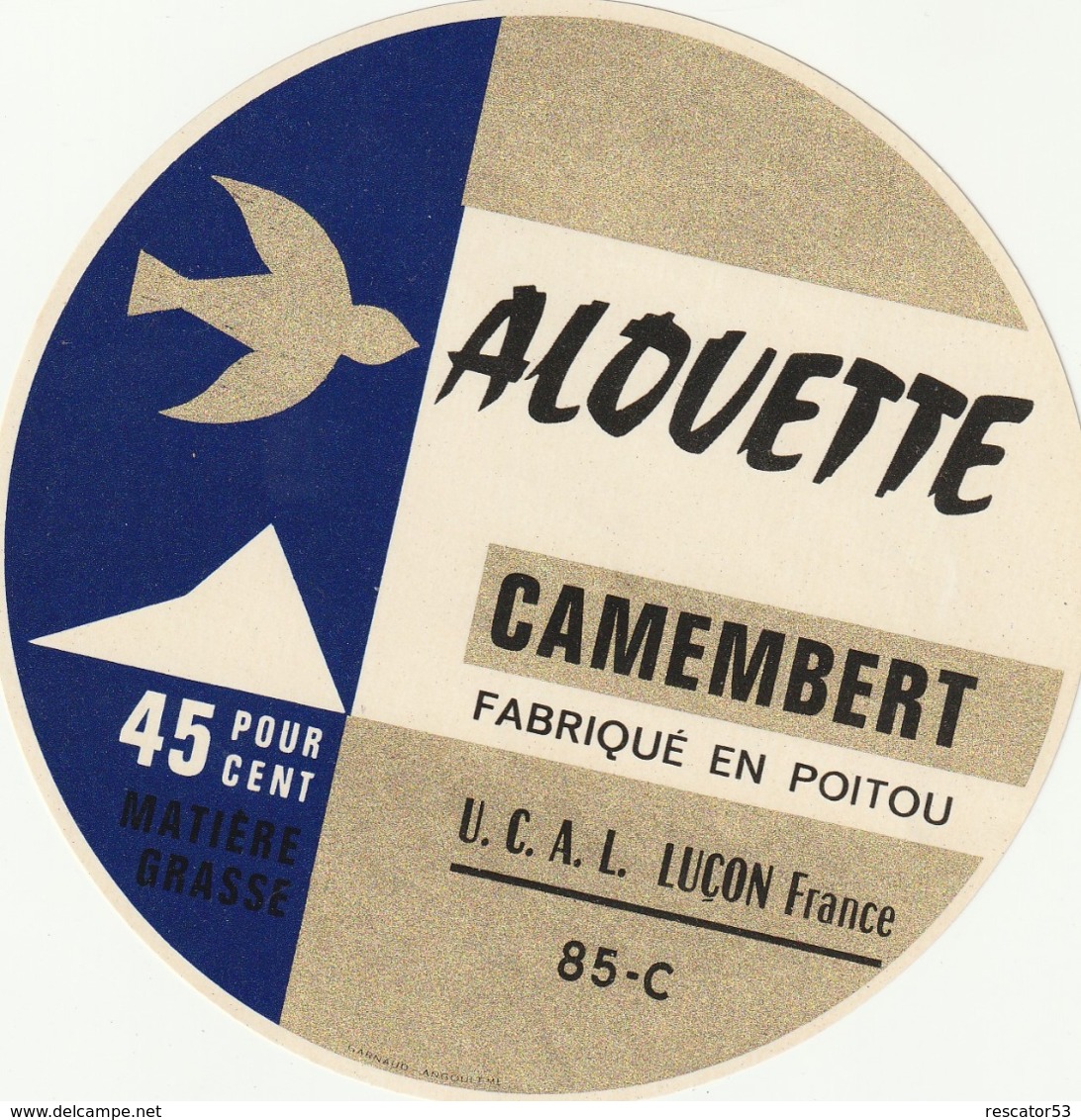 Rare étiquette De Fromage Camembert Alouette - Fromage