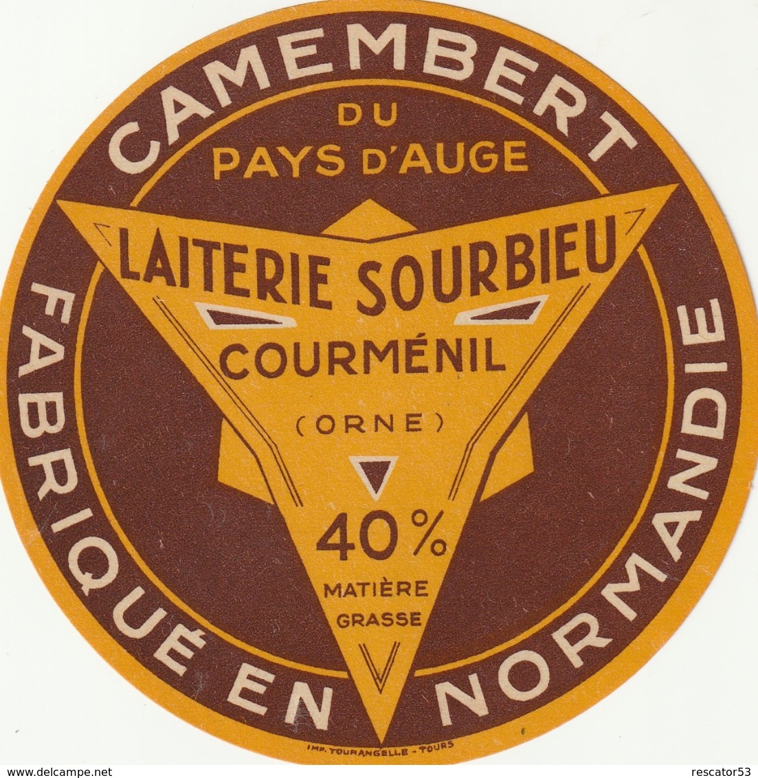 Rare étiquette De Fromage Camembert  Laiterie Sourbieu - Fromage