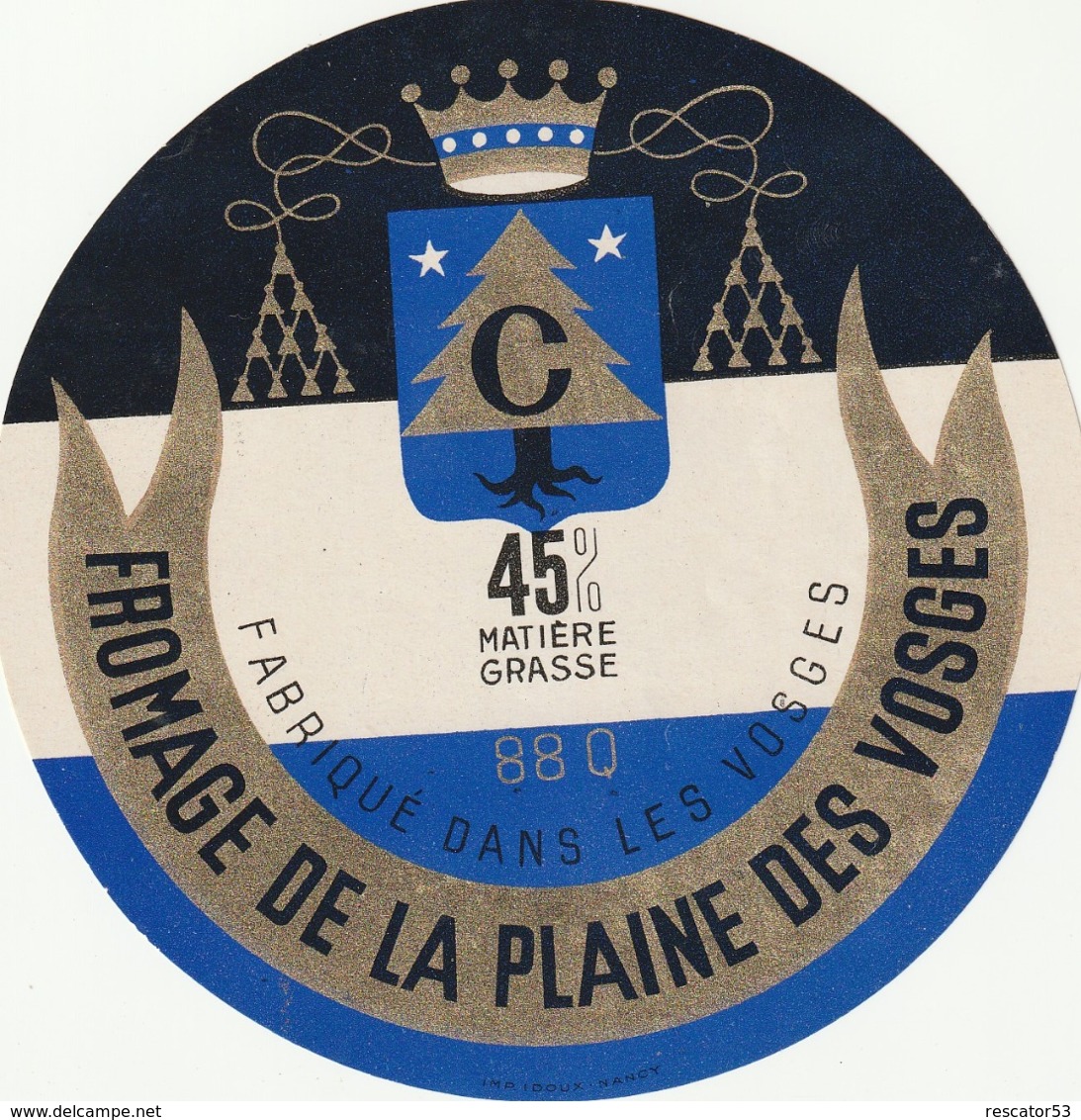 Rare étiquette De Fromage  De La Plaine Des Vosges - Fromage