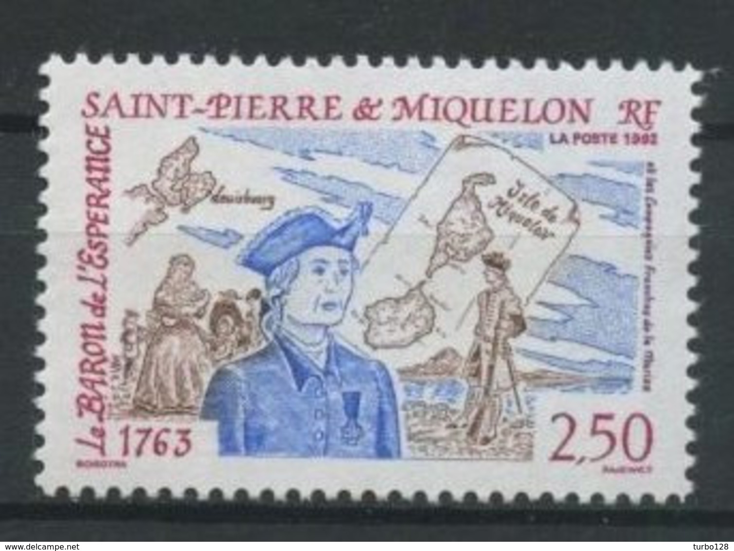 SPM MIQUELON 1992 N° 570 ** Neuf MNH Superbe C 1.40 € Le Baron De L' Espérance Marine Compagnies Franches - Neufs