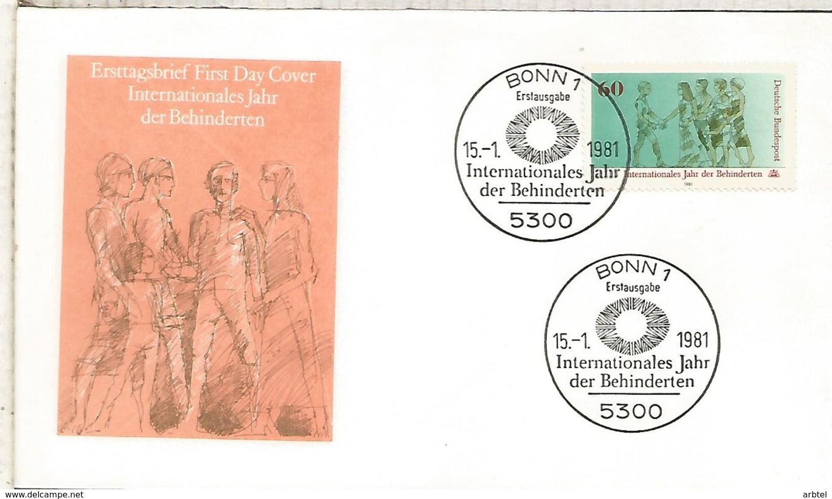 ALEMANIA FDC BONN 1981 BEHINDERTEN HANDICAPED MINUSVALIDO - Handicaps