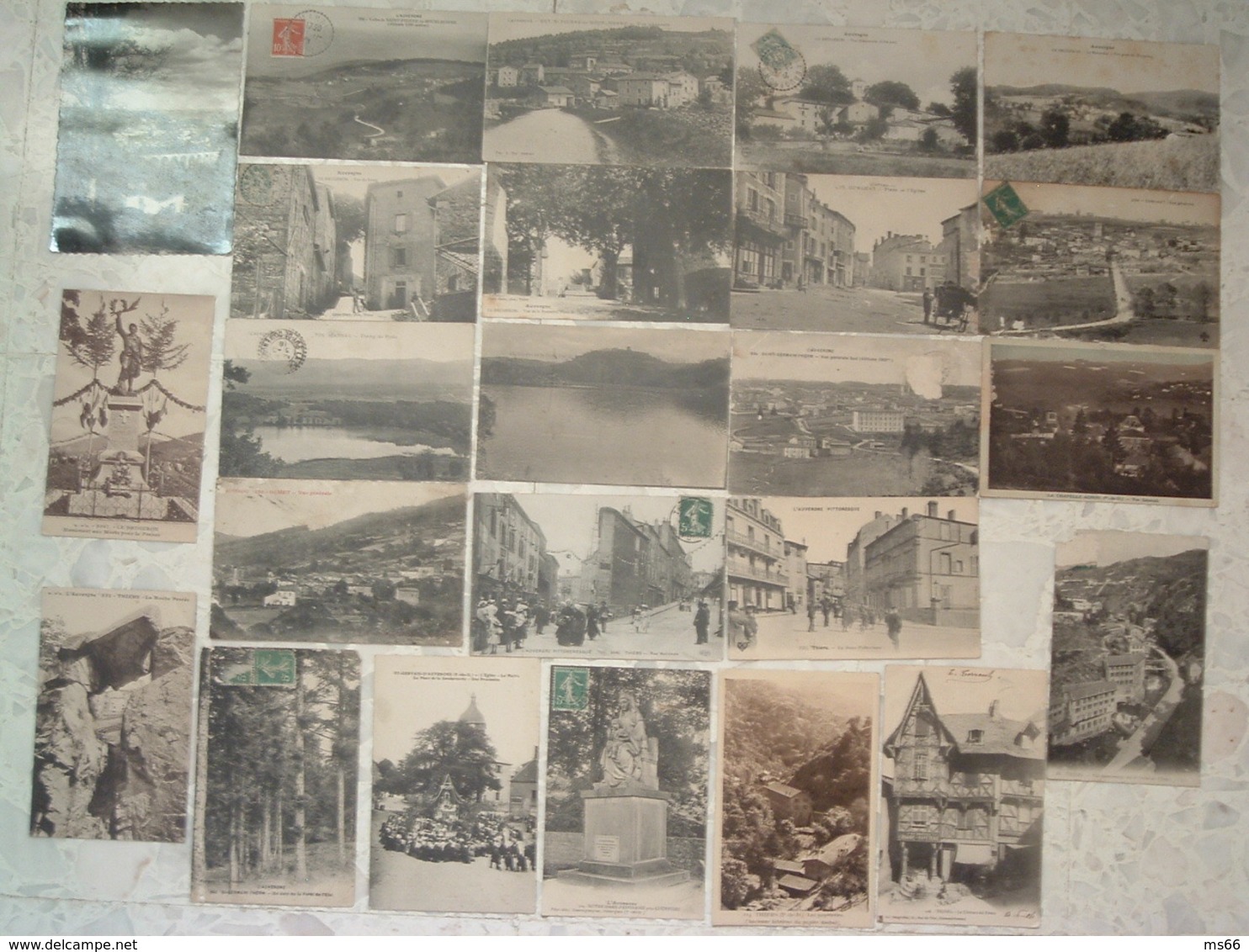 Lot 23 Cpa Villages Puy De Dome Livradois Forez Olliergues Cunlhat Thiers Olmet 63 Auvergne Gouttefangeas G D'O - Olliergues