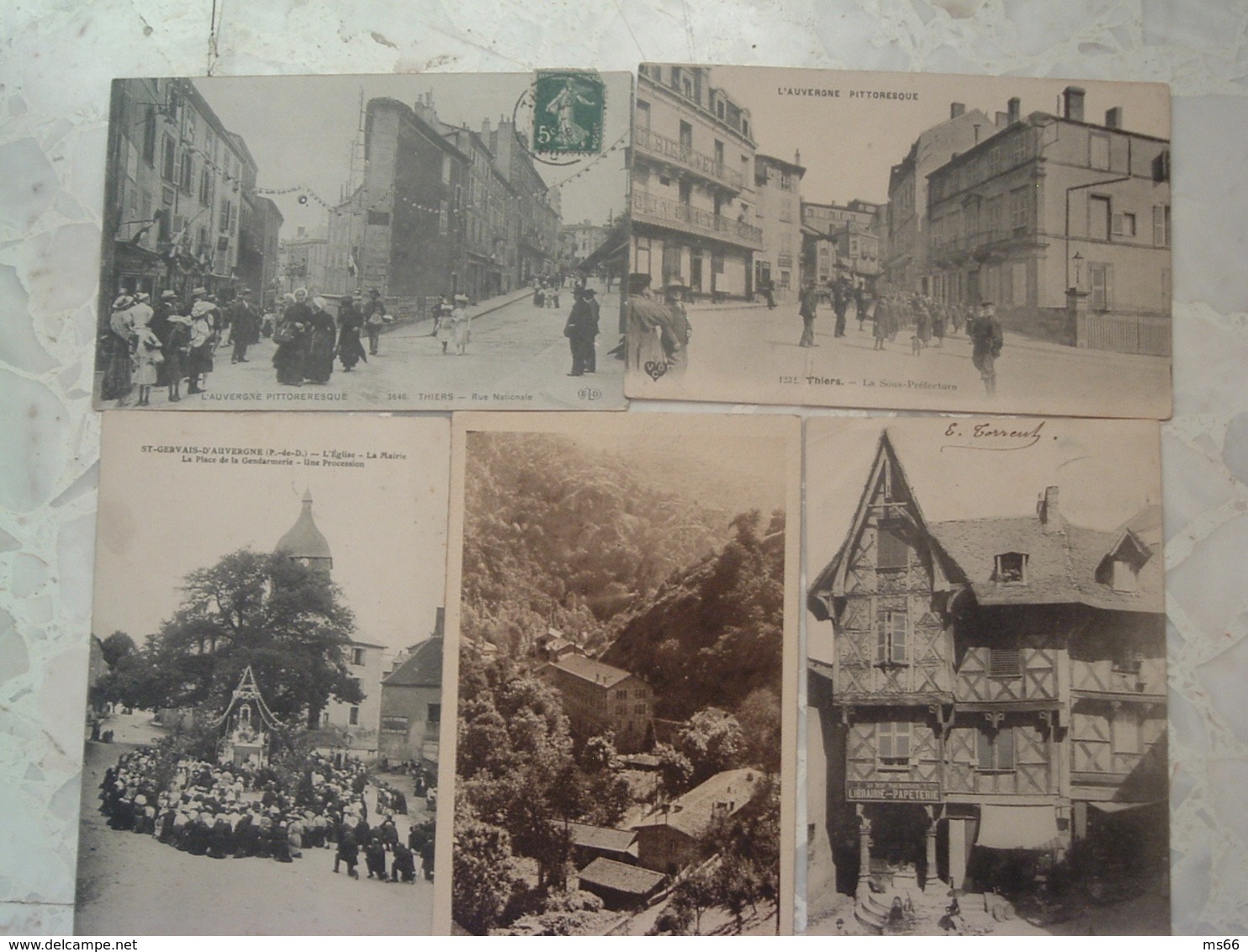 Lot 23 Cpa Villages Puy De Dome Livradois Forez Olliergues Cunlhat Thiers Olmet 63 Auvergne Gouttefangeas G D'O - Olliergues