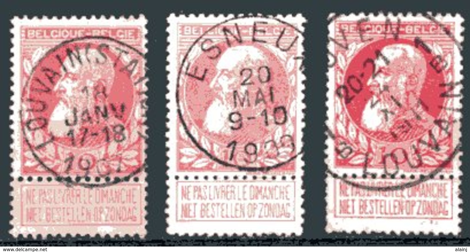 BE   74 - 74a - 74b   Obl   ---   3 Nuances... - 1905 Breiter Bart