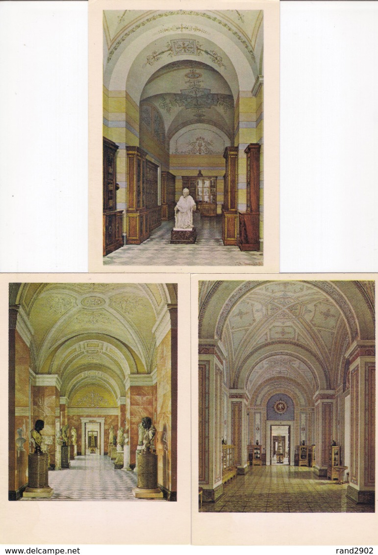 Les Edifices Et Les Salles De L'Ermitage Aquarelles XIX Postcards Set 16 Pcs + Folder USSR 1976 - 5 - 99 Karten