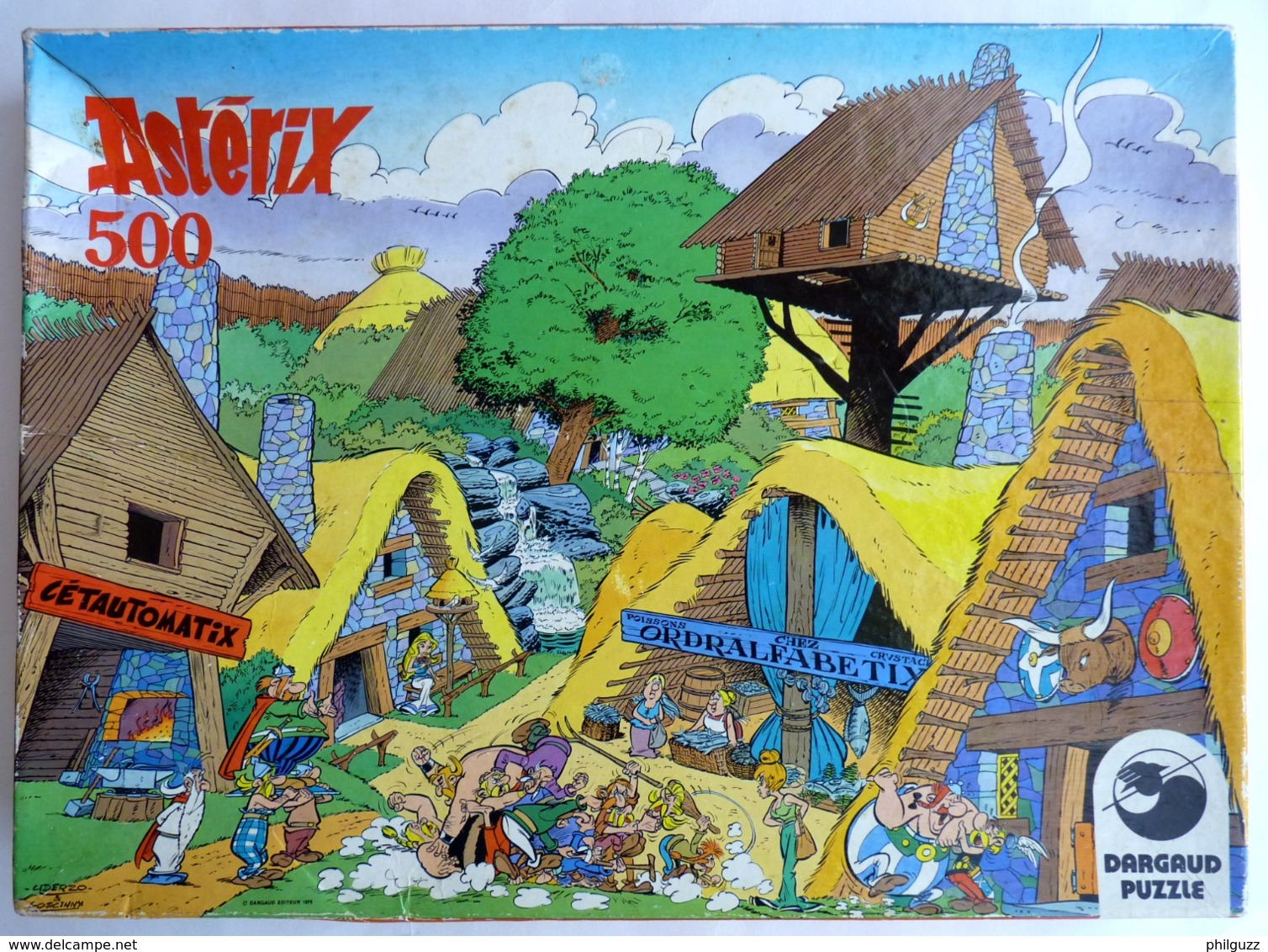 RARE BOITE PUZZLE DARGAUD 500 Pièces ASTERIX LE VILLAGE COMPLET 1975 - Puzzels