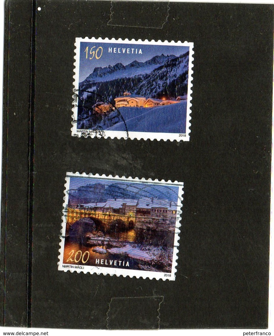 2018 Svizzera -  Natale - Paese Di Bedretto E Ponte Di Saint Ursanne - Used Stamps