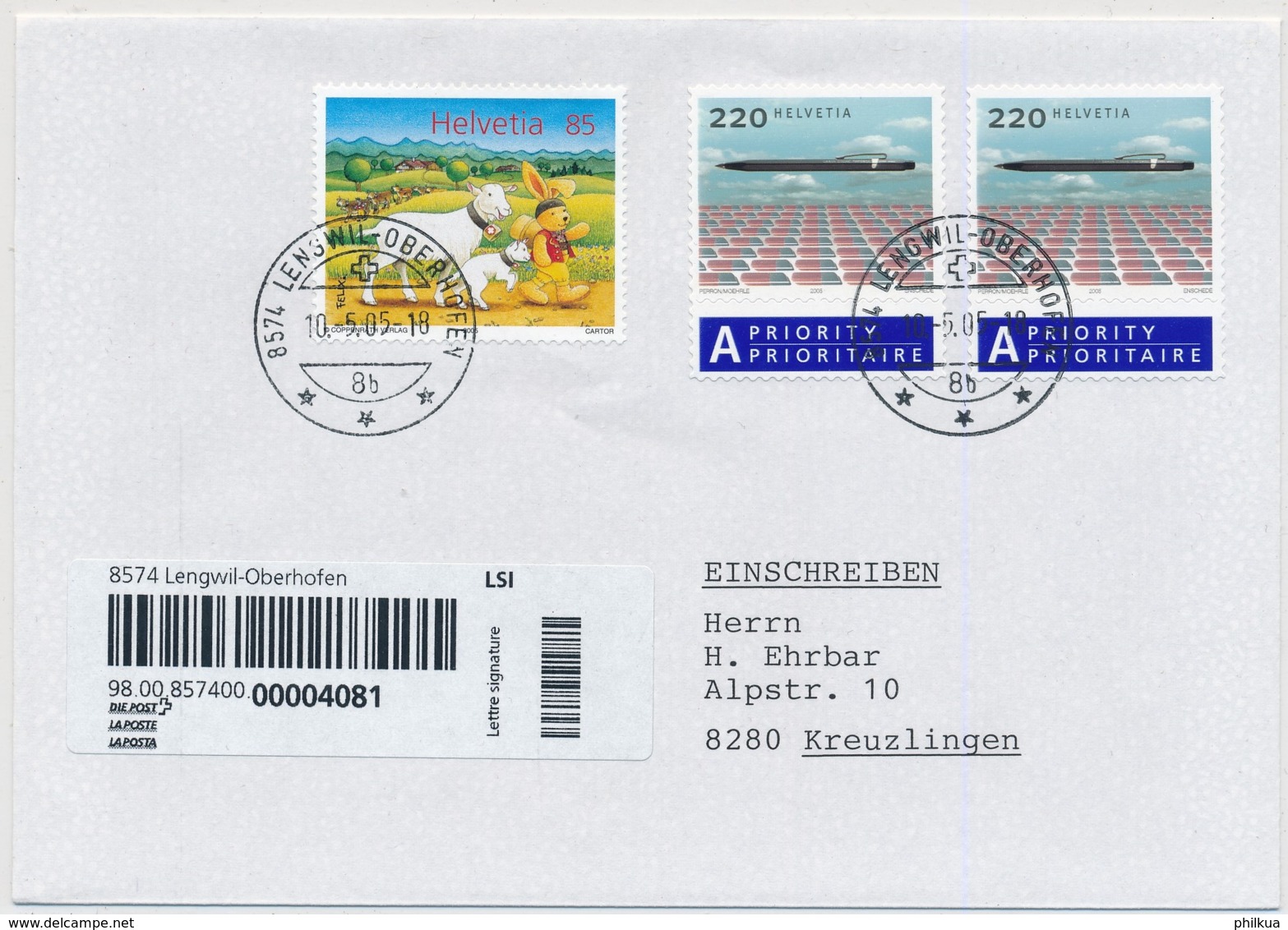 Zumstein/Michel 1161/1928 Gelaufenes Fixpencil C6 - R-FDC Mit ETOS Lengwil-Oberhofen - !!hellere Bogenmarken!! - Brieven En Documenten