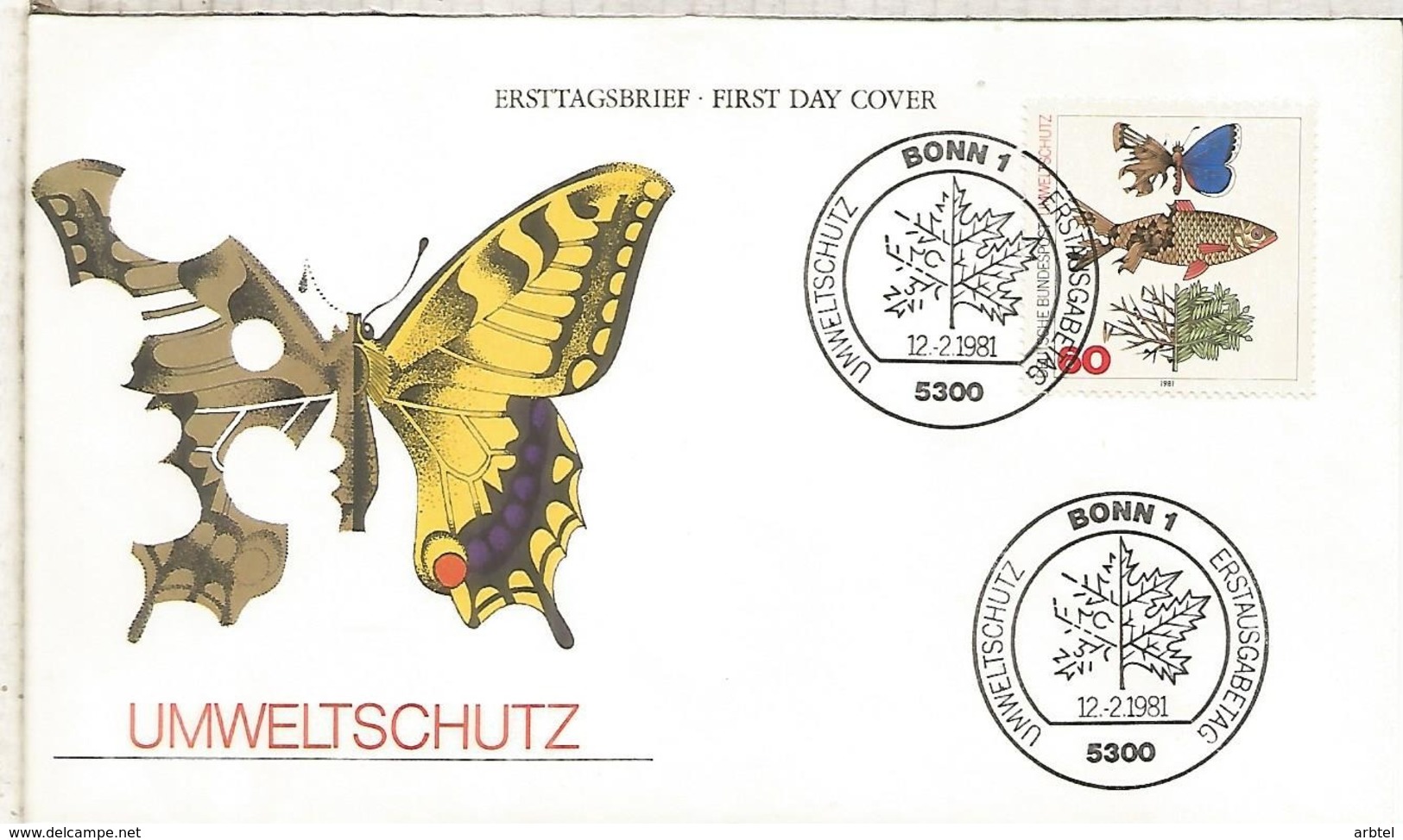 ALEMANIA FDC BONN 1981 UMWELTSCHUTZ MEDIO AMBIENTE - Naturaleza