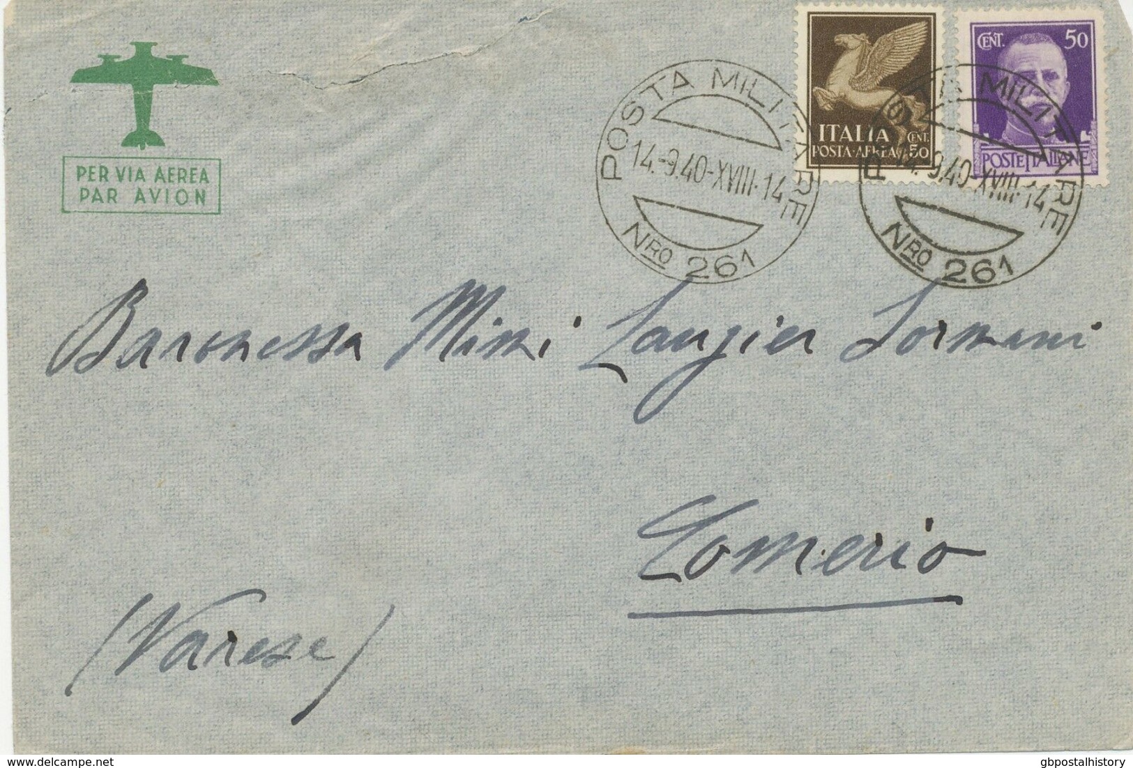 ITALIAN-LIBYA "POSTA MILITARE / Nro 261" CDS On Very Fine Airmail Cover To Italy - Libya