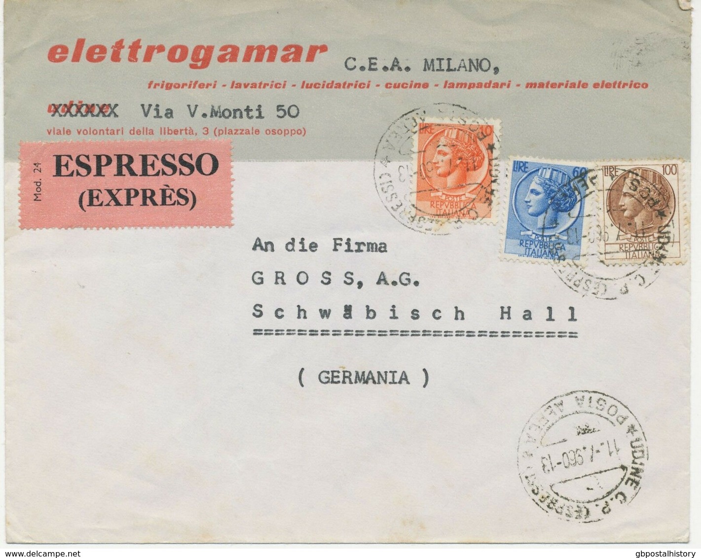 ITALY 1957/77 7 Different Superb ESPRESSO-covers (Express Covers) All Foreign - Express-post/pneumatisch