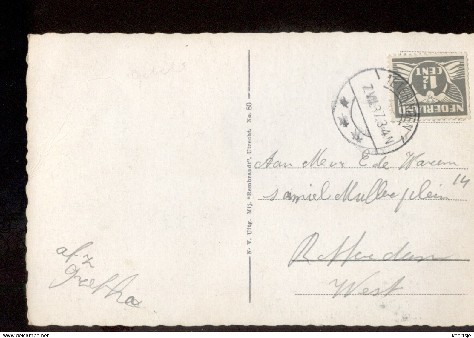 Teteringen - Langebalk - 1937 - Poststempel