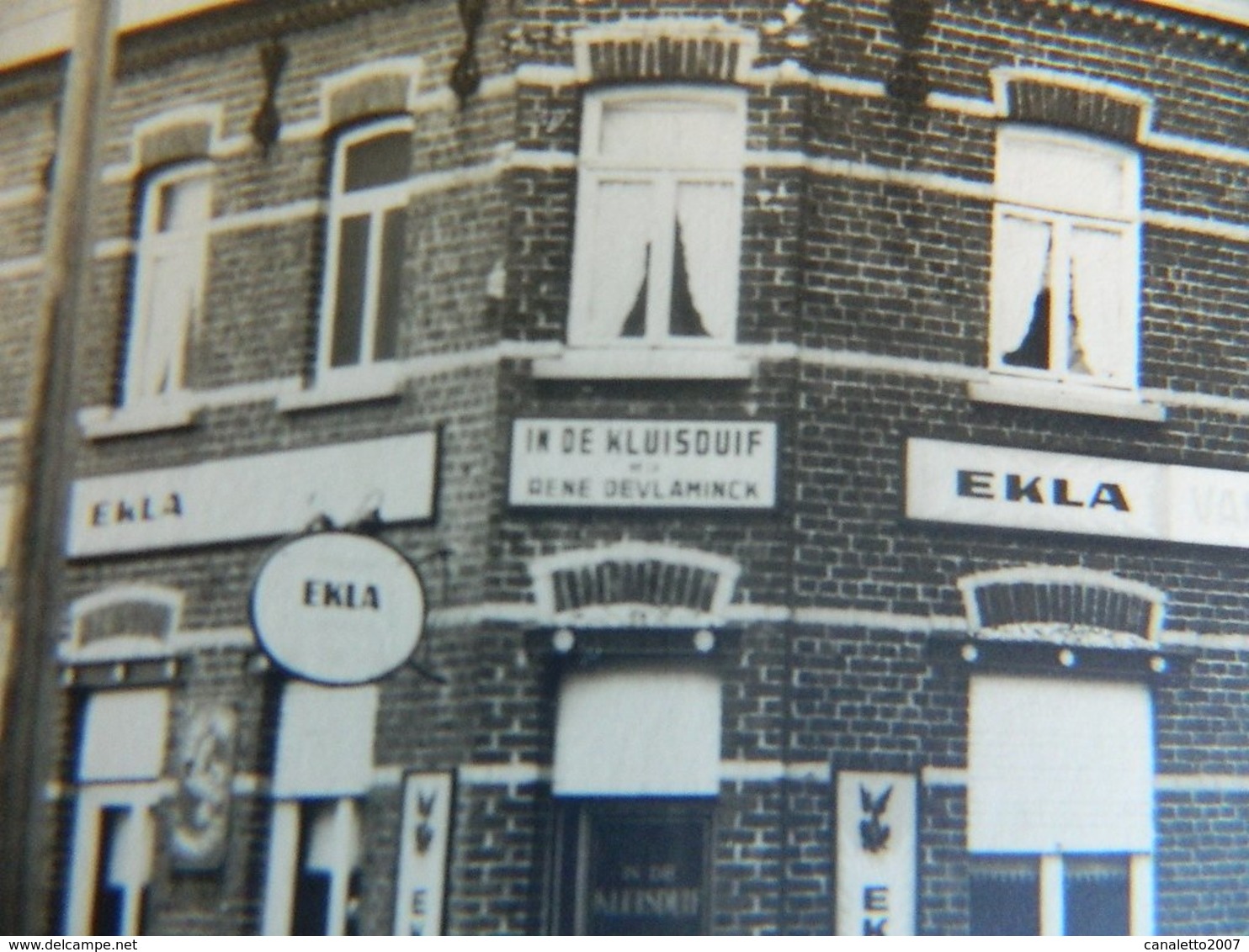 RUIEN:TRES RARE PHOTO CARTE  DU CAFE "IN DE  KLUISDUIF"-RENE DEVLAMINCK-BIERE EKLA -VANDENHEUVEL - Kluisbergen