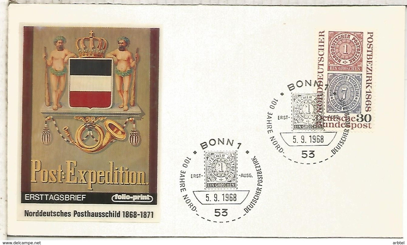 ALEMANIA FDC BONN 1968 DIA DEL SELLO STAMP DAY - Día Del Sello