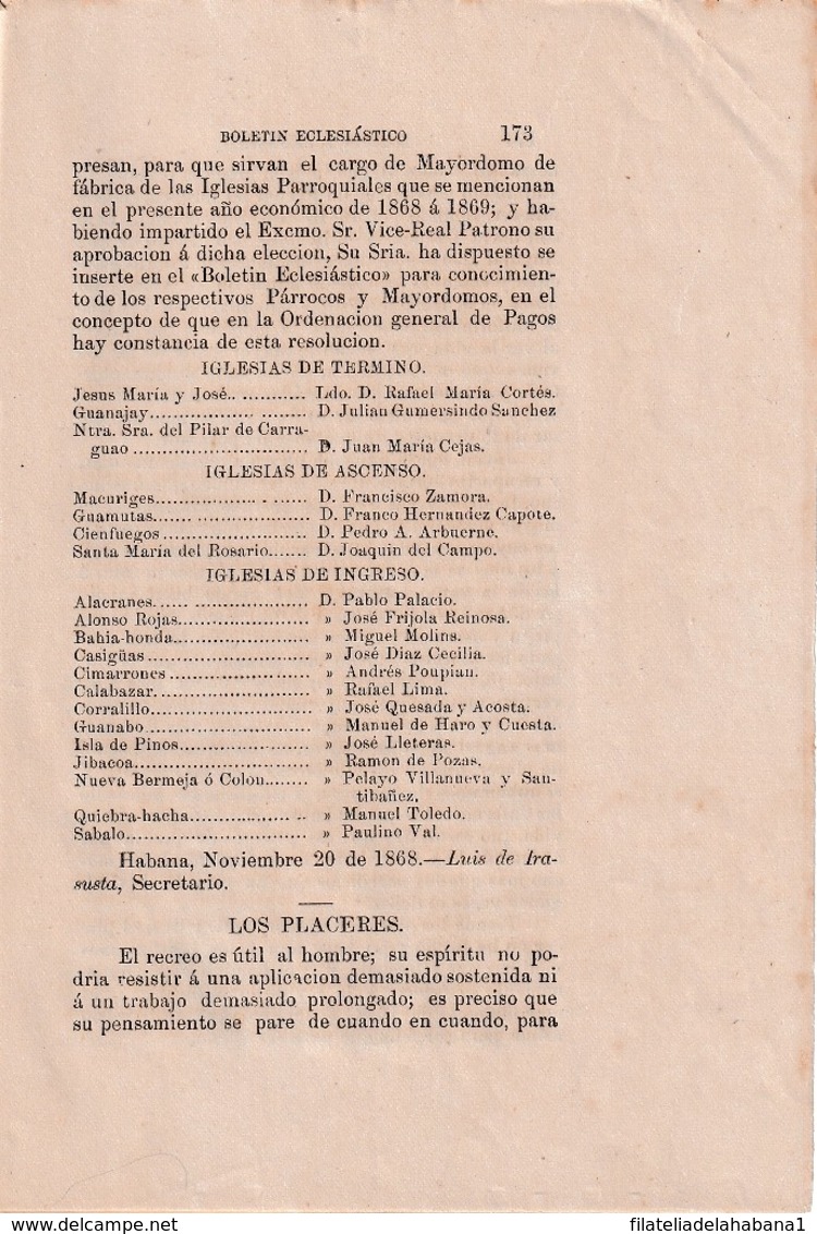 E6385 CUBA SPAIN 1868 DOCs DECRETO SOBRE LA GUERRA INDEPENDENCIA SIGNED CAPTAIN GENERAL FRANCISCO SERRANO.