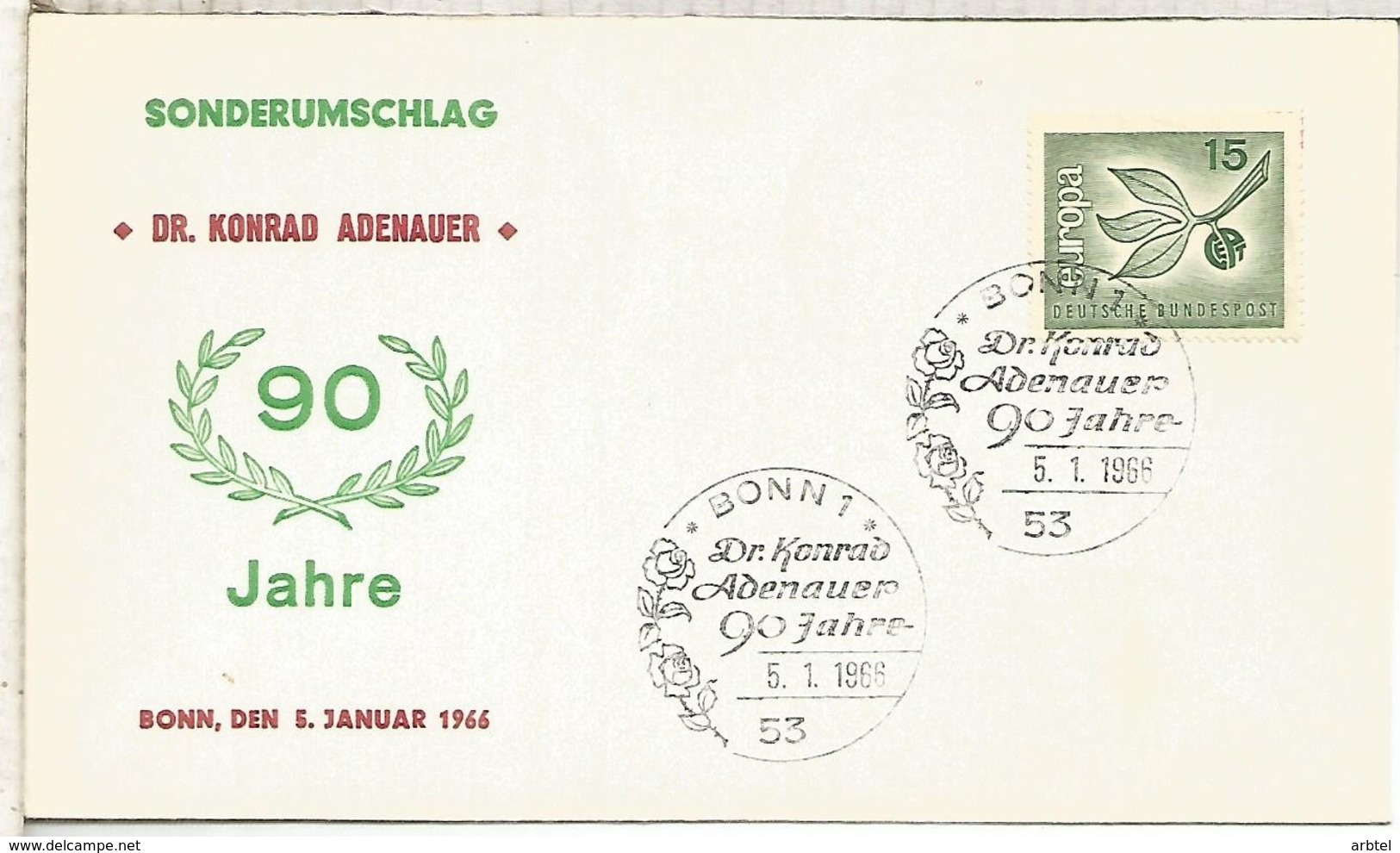 ALEMANIA FDC BONN 1966 EUROPA CEPT - 1966