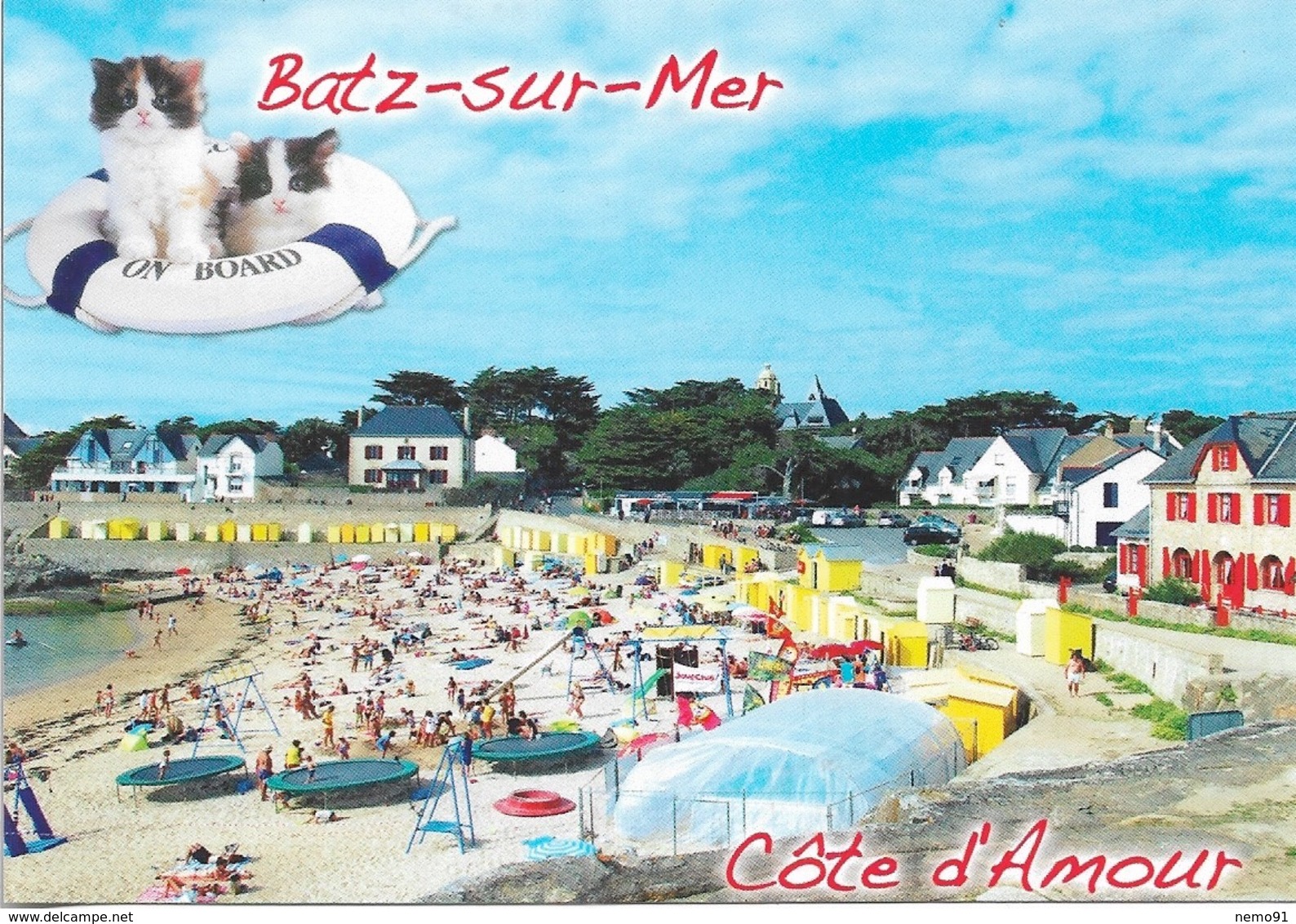 CHATS - 2 PETITS CHATS DANS UNE BOUÉE - BATZ-SUR-MER - COTE D'AMOUR - CPM - VIERGE - - Cats