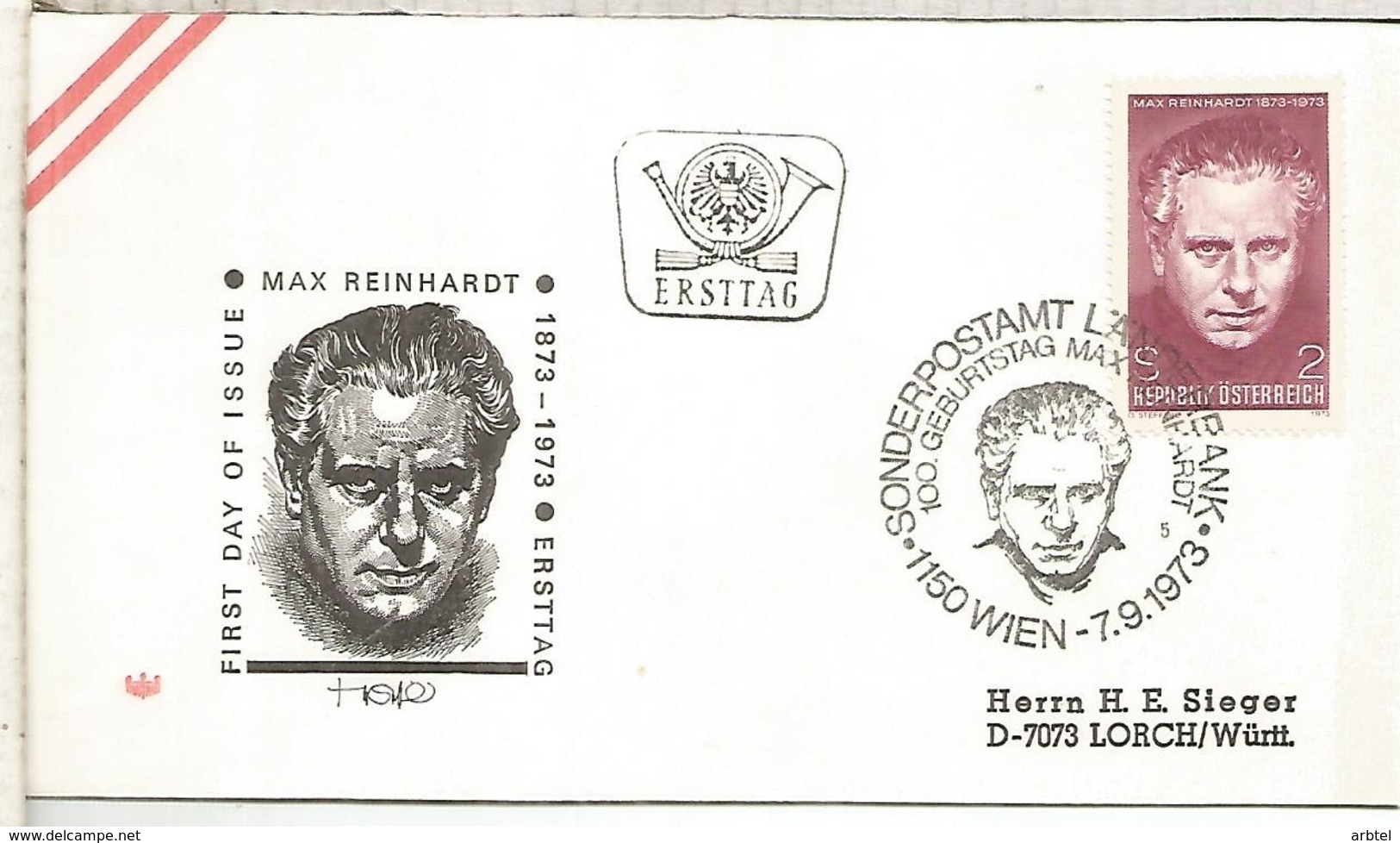 AUSTRIA FDC 1973 MAX REINHARDT CINE FILM - Cinema