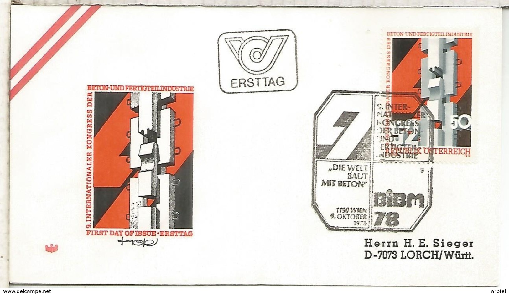 AUSTRIA FDC 1978 CONGRESO CONSTRUCCION - Otros & Sin Clasificación