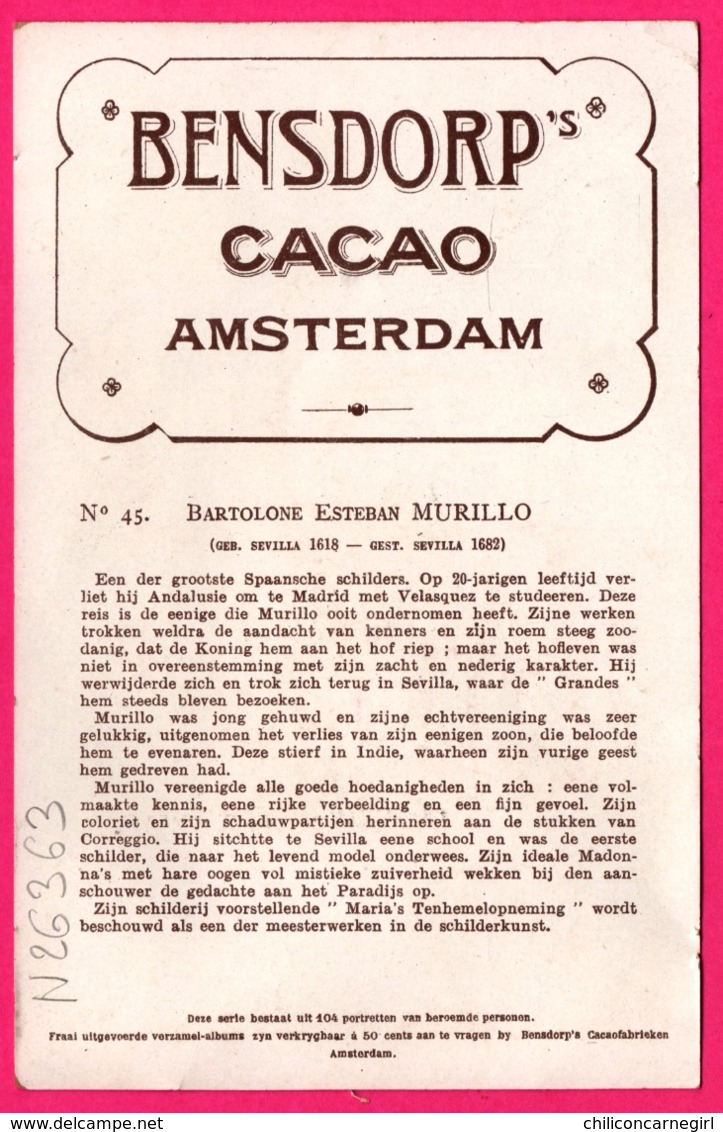 BENSDORP'S Cacao Amsterdam - Murillo En Zijne Leerlingen - Murillo Et Ses étudiants - Peintre - Non Classés