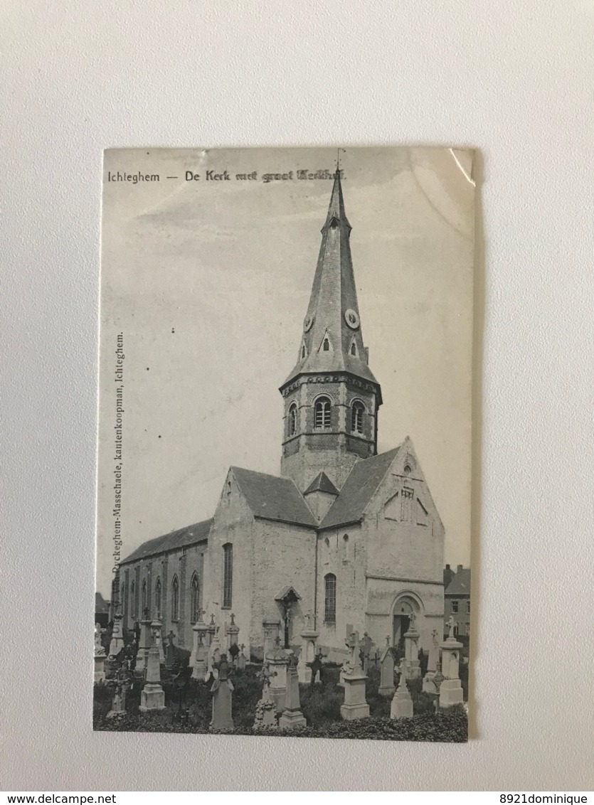 Ichtegem - De Kerk Met Groot Kerkhof  - Uitg. Van Ryckegem-Masschaele ,kantenkoopman 22469 - Ichtegem