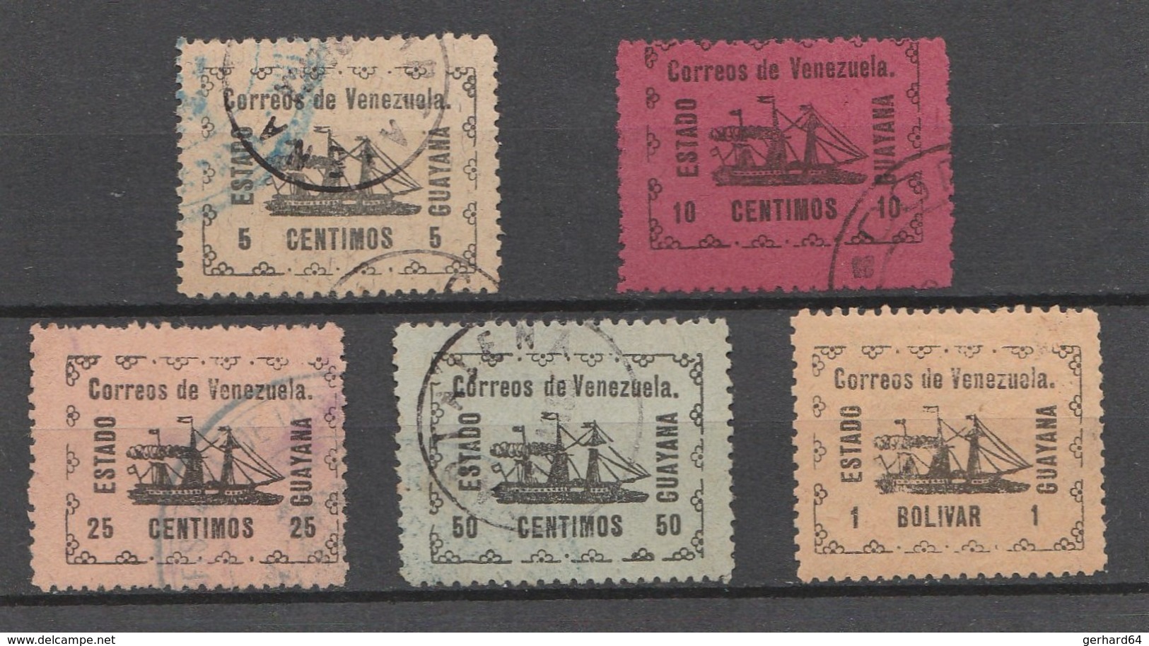 VENEZUELA 1903 – Estado Guayana (Yvert N° 87 à 91) (Lot 1) - Venezuela